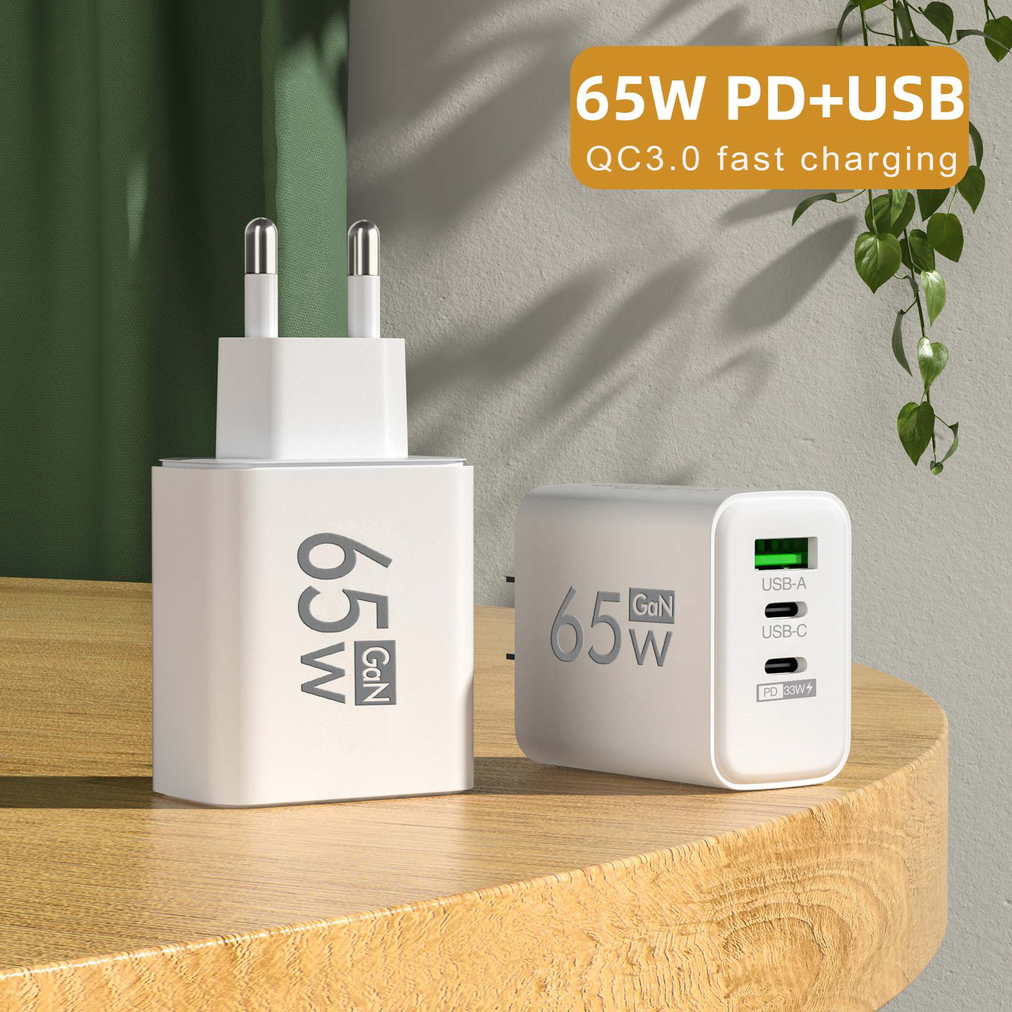 USB C PD Charger 3 Port Fast Charging Wall Adapter 2