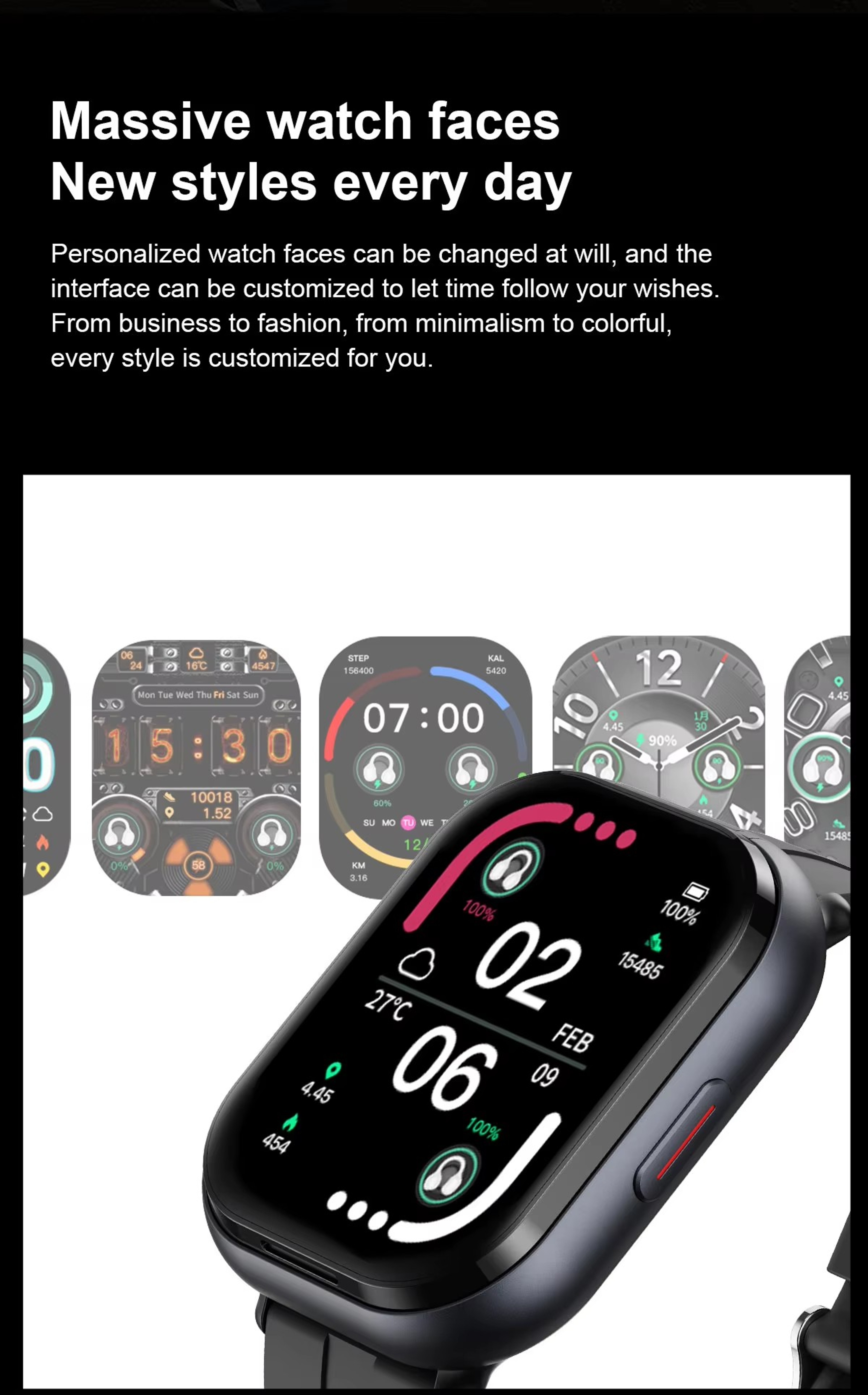 Bluetooth Smartwatch With Earbuds Fitness Tracker For Android And IPhone 2