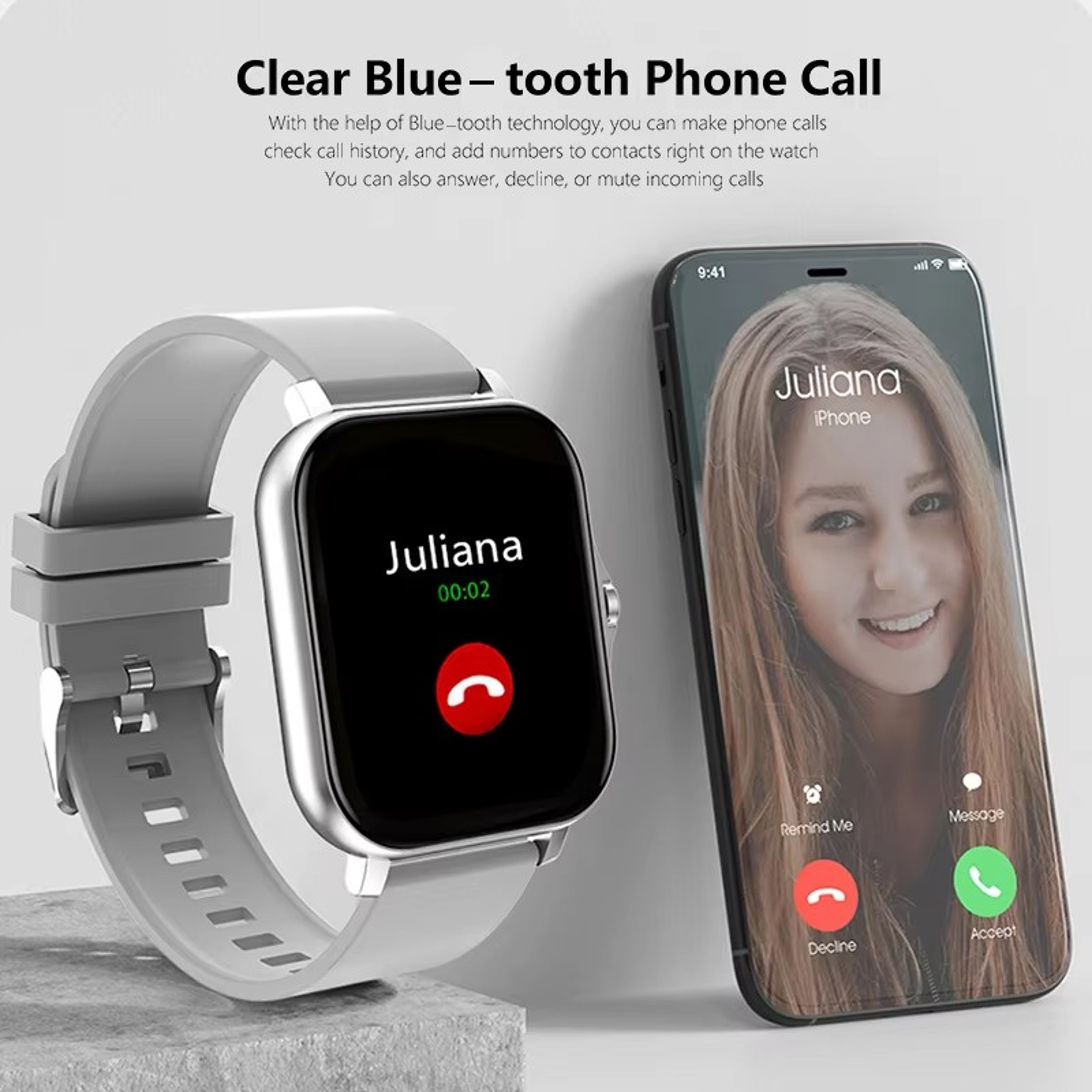 Bluetooth Smartwatch Fitness Tracker With Health Monitor And Waterproof 8