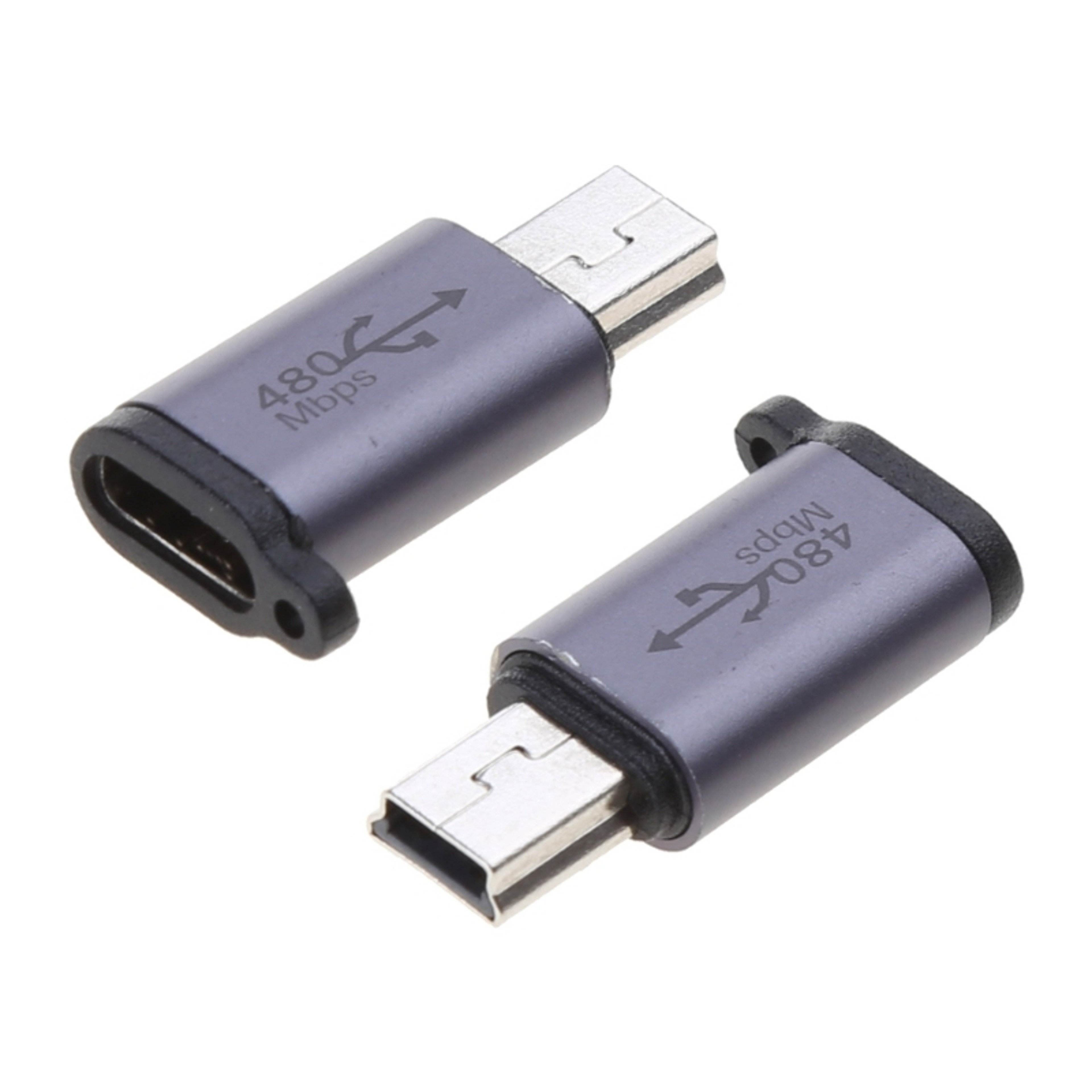 Aluminum Micro USB Adapter To Mini USB OTG Converter For Phones Tablets  Cameras 4