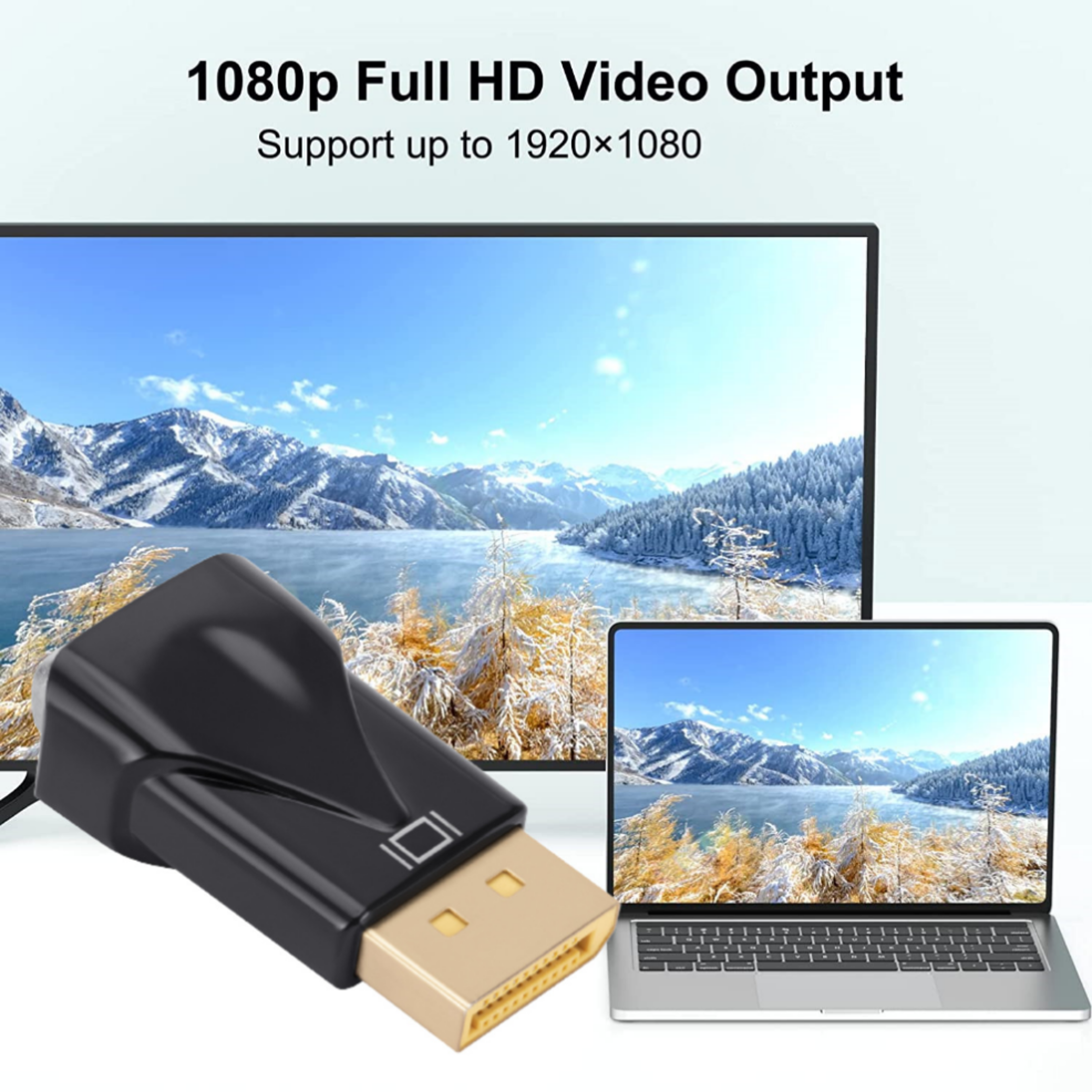 Display Port To VGA Adapter DP To VGA Converter For PC Laptop Monitor Projector 2