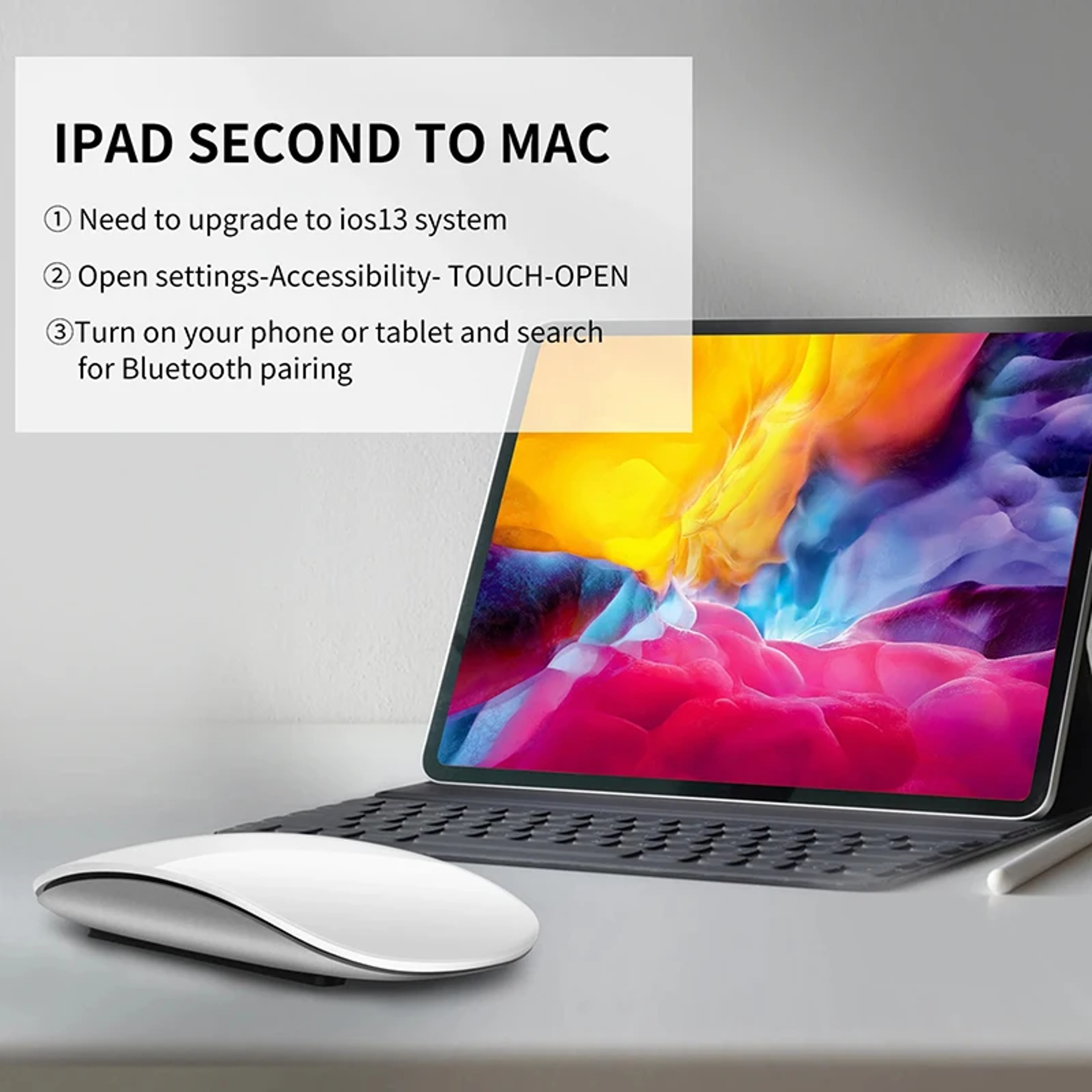 Ultra Thin Bluetooth Wireless Mouse Rechargeable Magic Touch Mouse For MacBook Windows Tablet 2