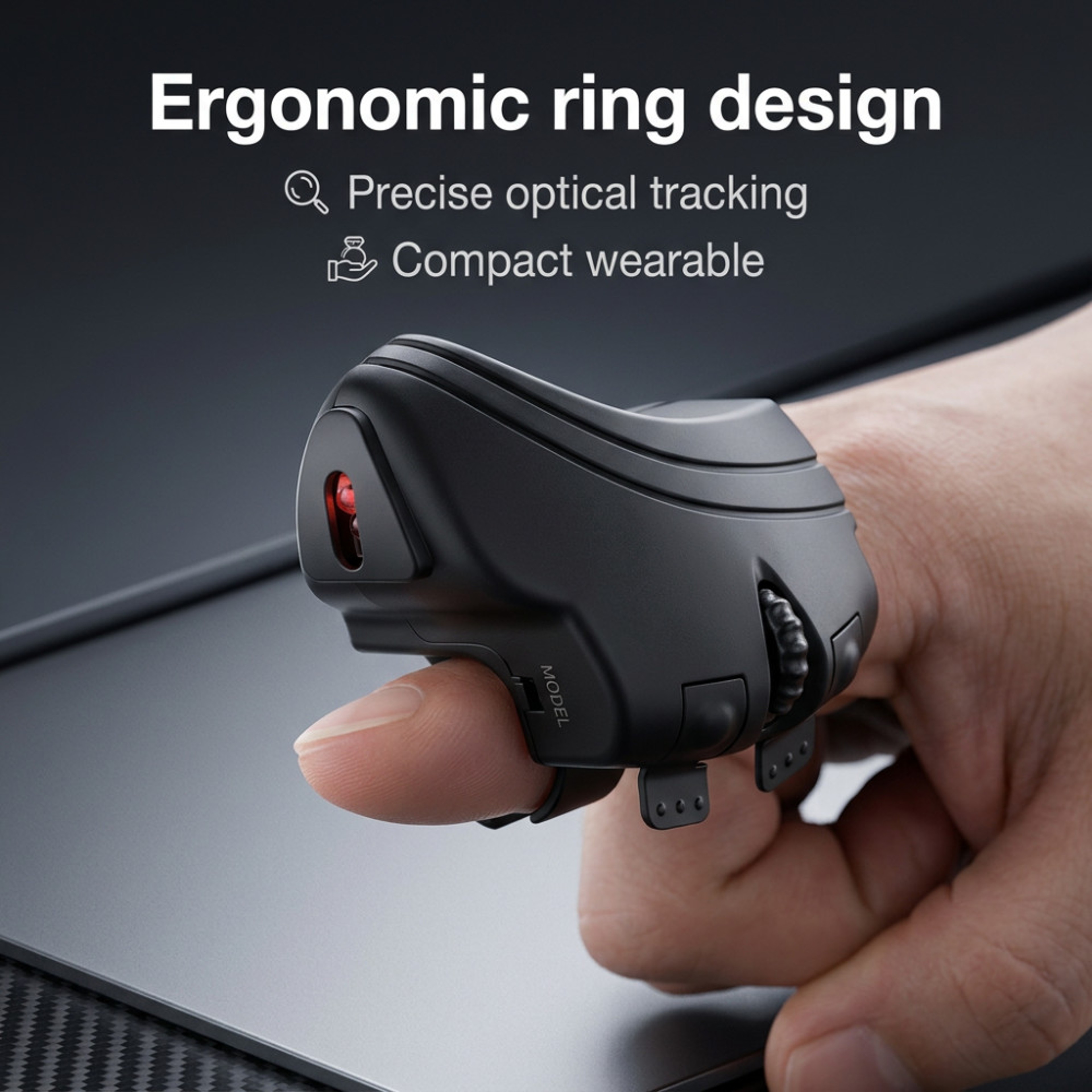 Finger Ring Mouse Rechargeable Wireless Finger Mouse Portable Ergonomic Remote Control For Office 2