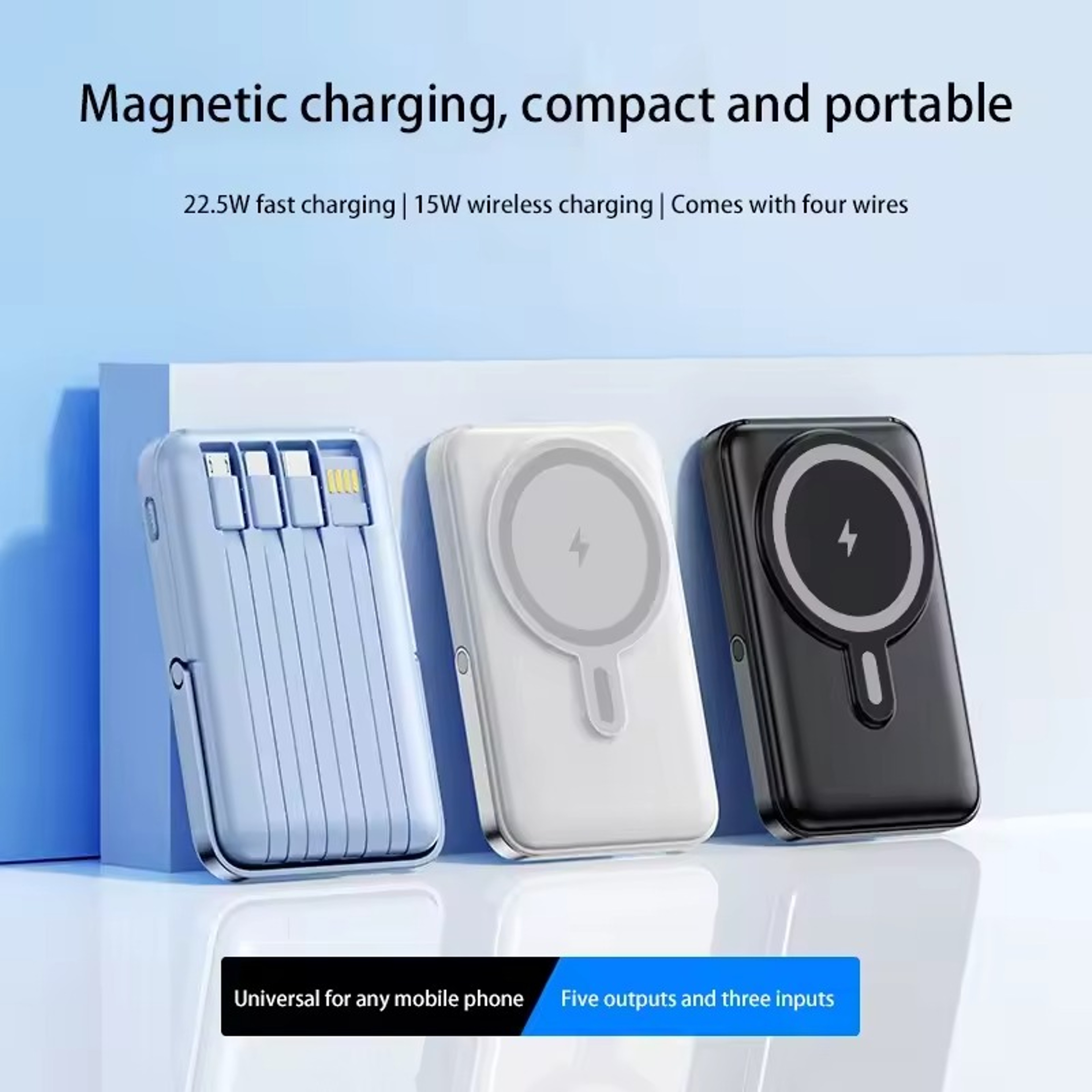 MagSafe Power Bank 225W Fast Magnetic Wireless Charger For IPhone Samsung Xiaomi 6