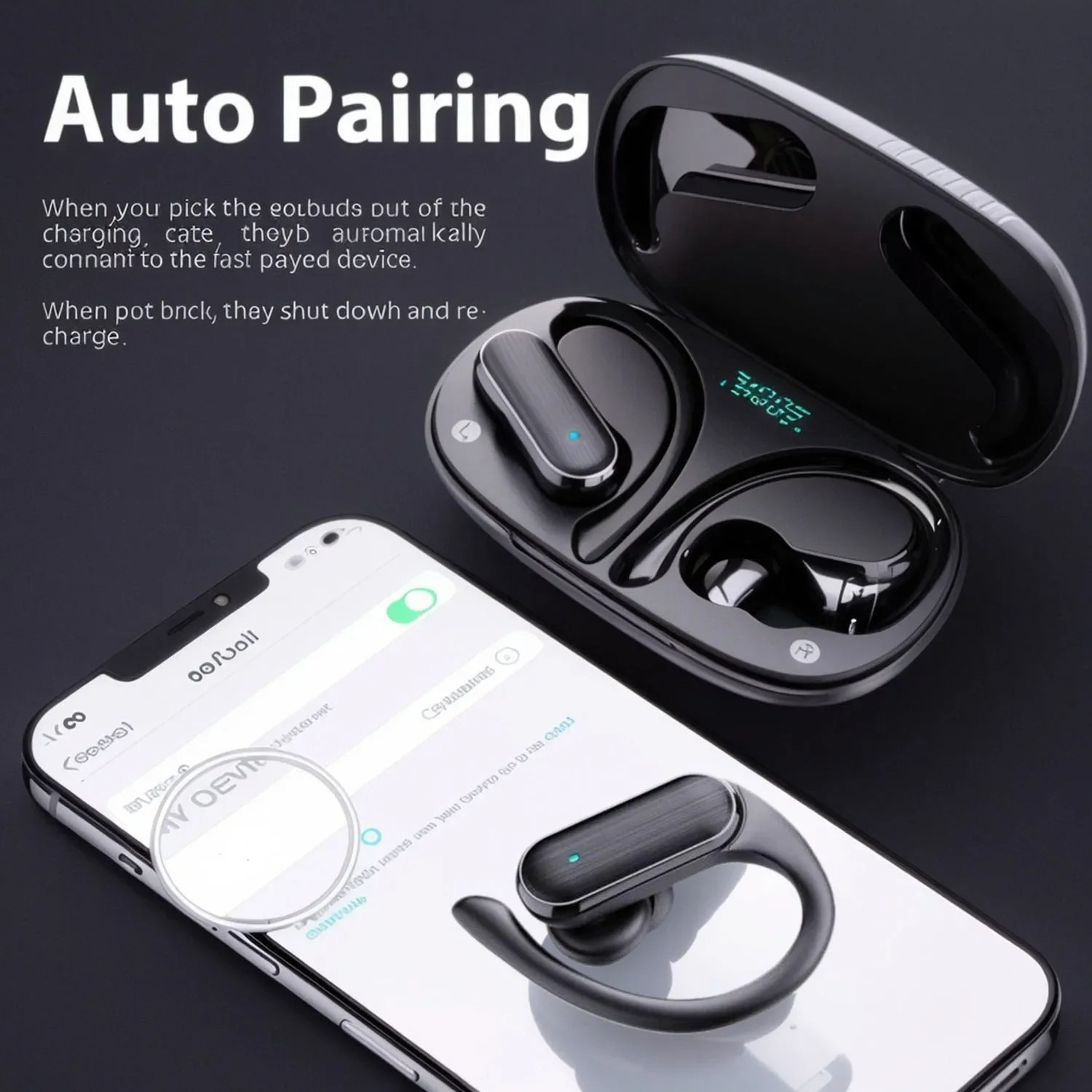 Wireless Bluetooth Earphones With Ear Hook Low Latency Stereo Sports Gaming Headphones 5