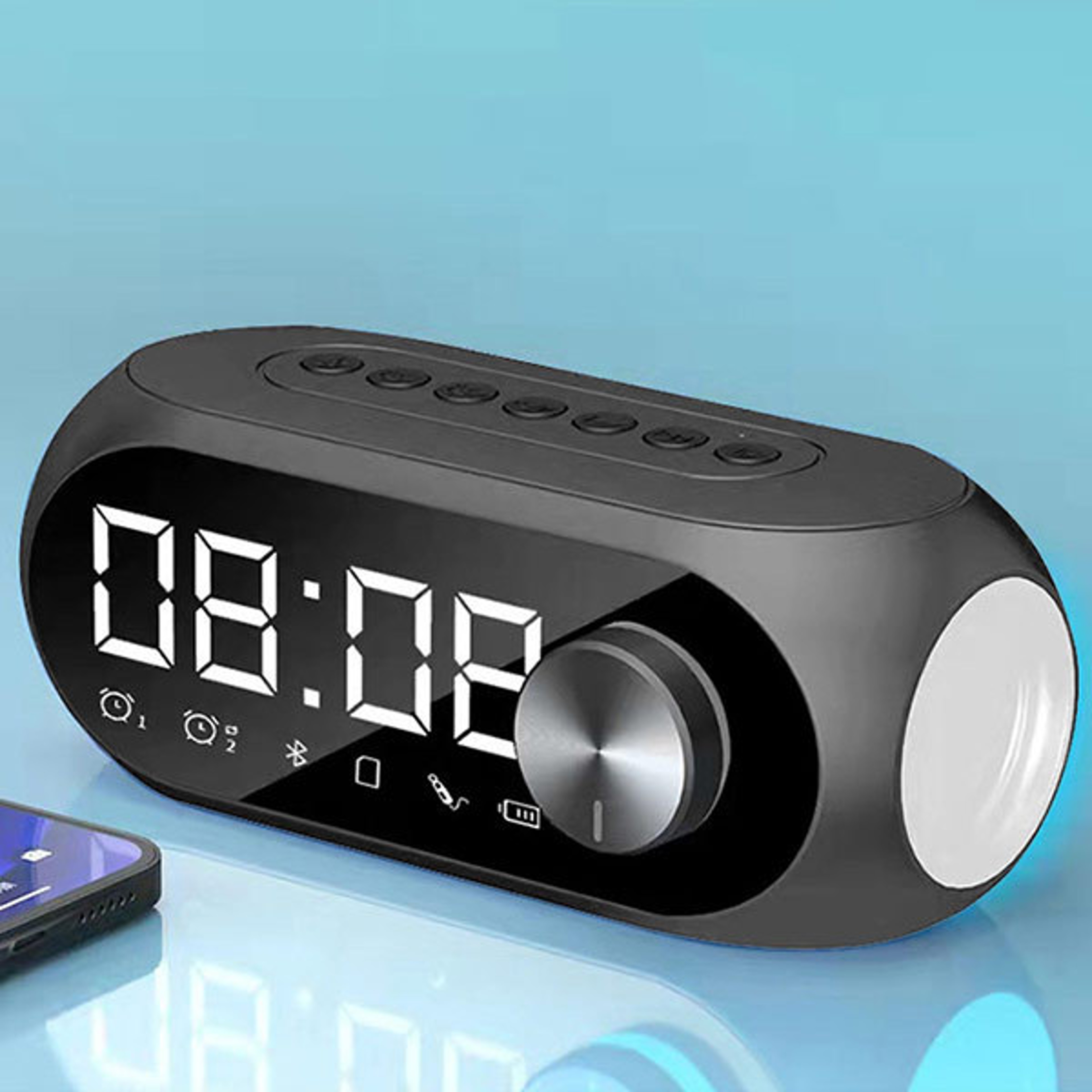Bluetooth Alarm Clock Speaker With FM Radio Portable Wireless Speaker And Night Light 0