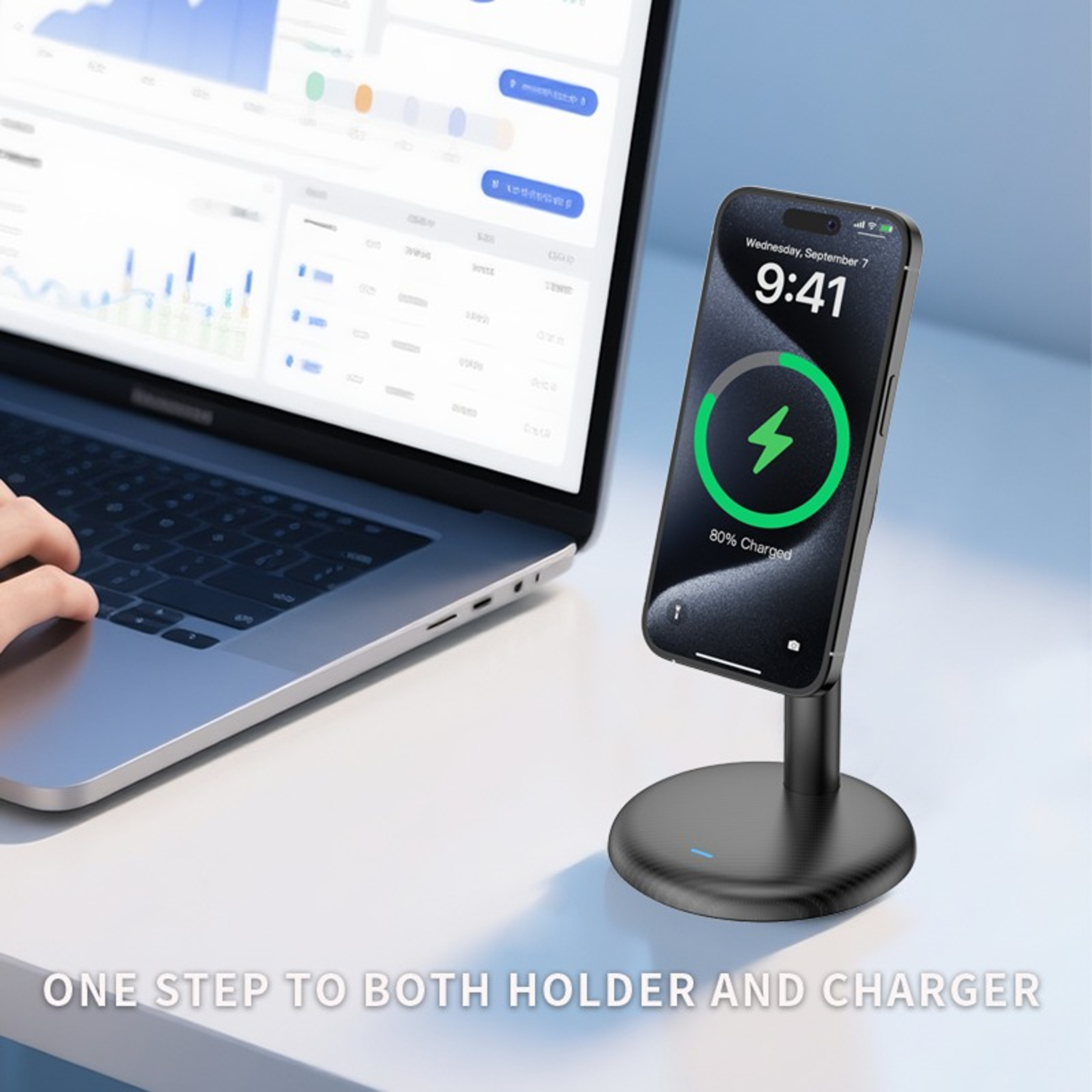 Magnetic Wireless Charger Stand Fast Charging Dock For IPhone Samsung Xiaomi 4