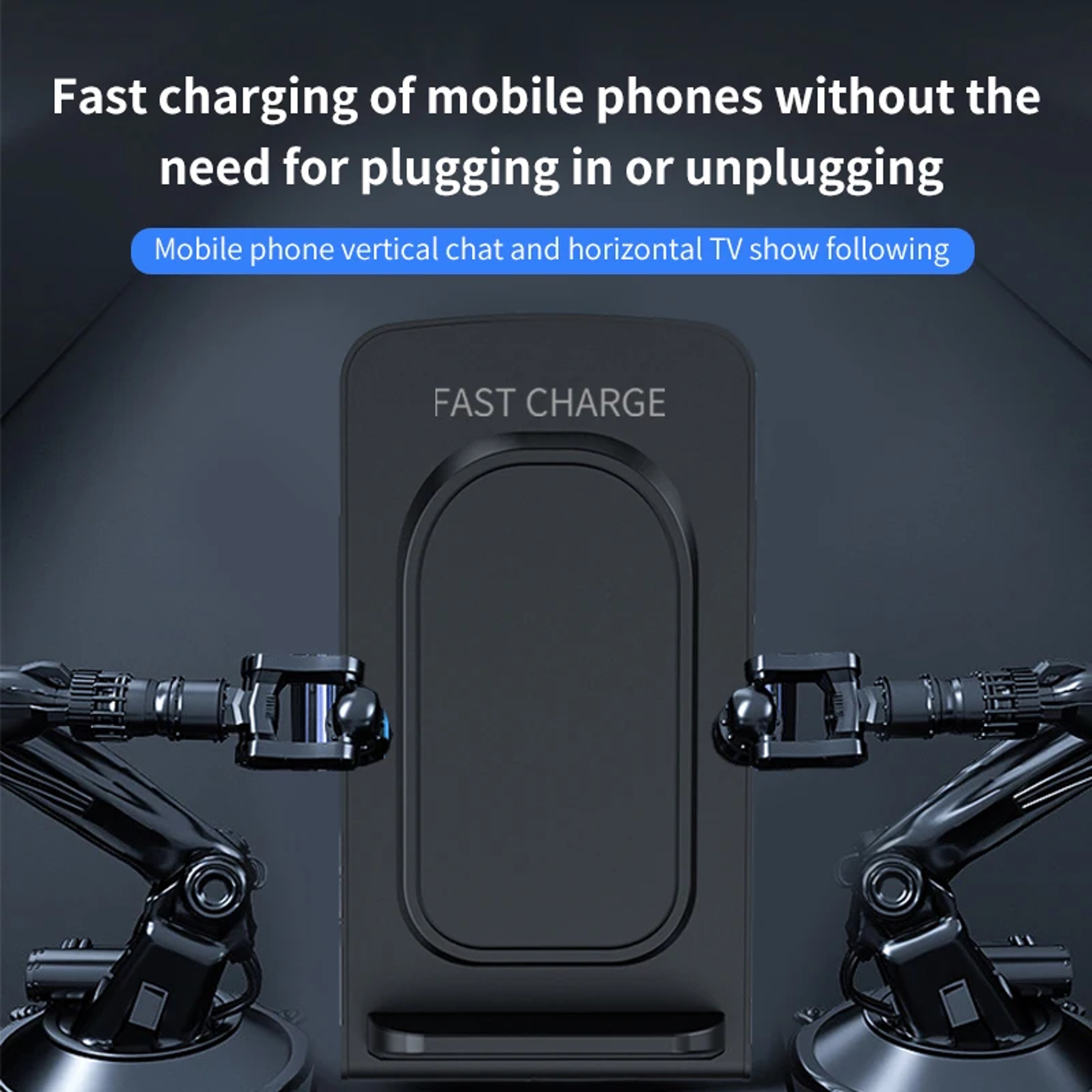 Wireless Charger Stand Fast Qi Charging Station For IPhone Samsung Xiaomi 2