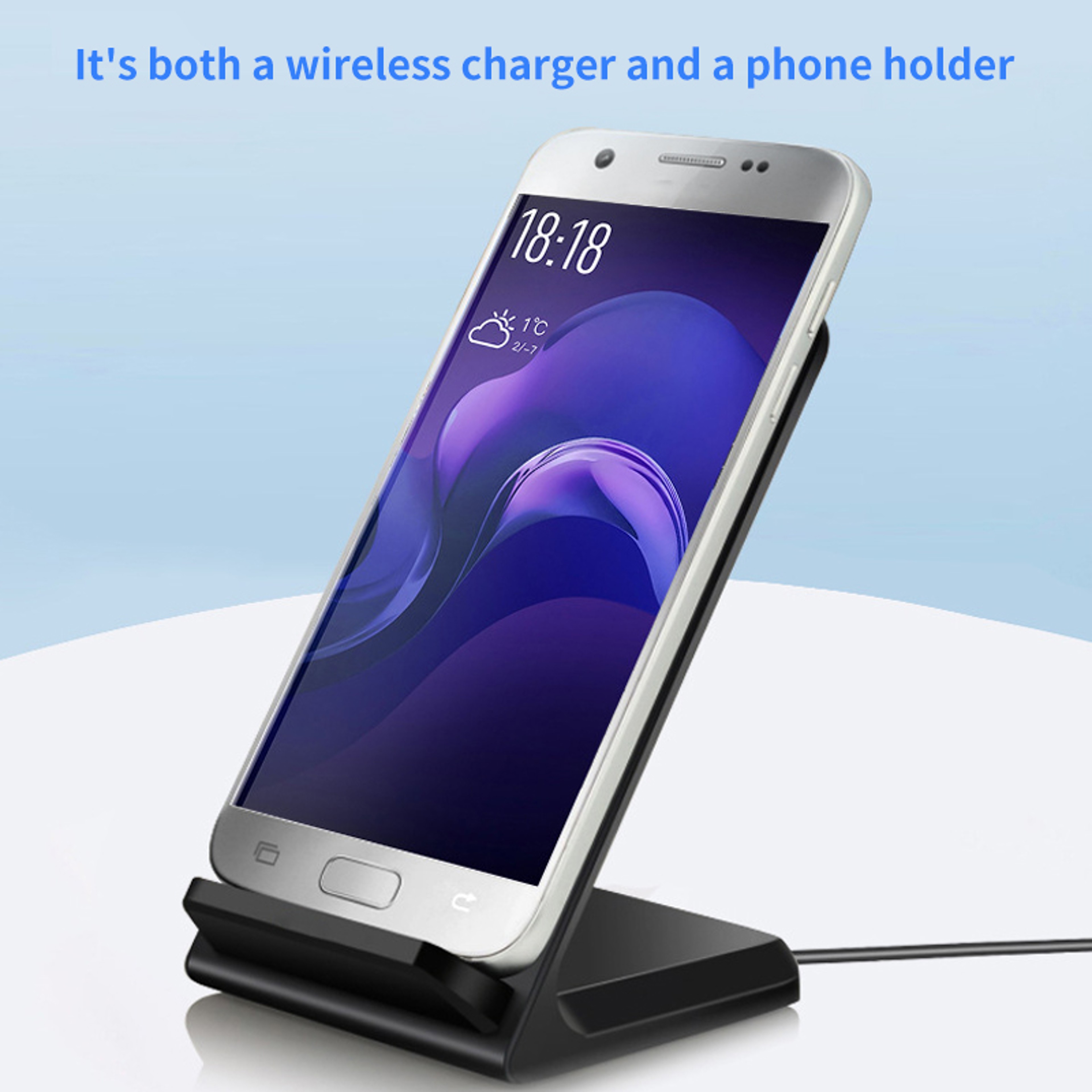 Wireless Charger Stand Fast Qi Charging Station For IPhone Samsung Xiaomi 5