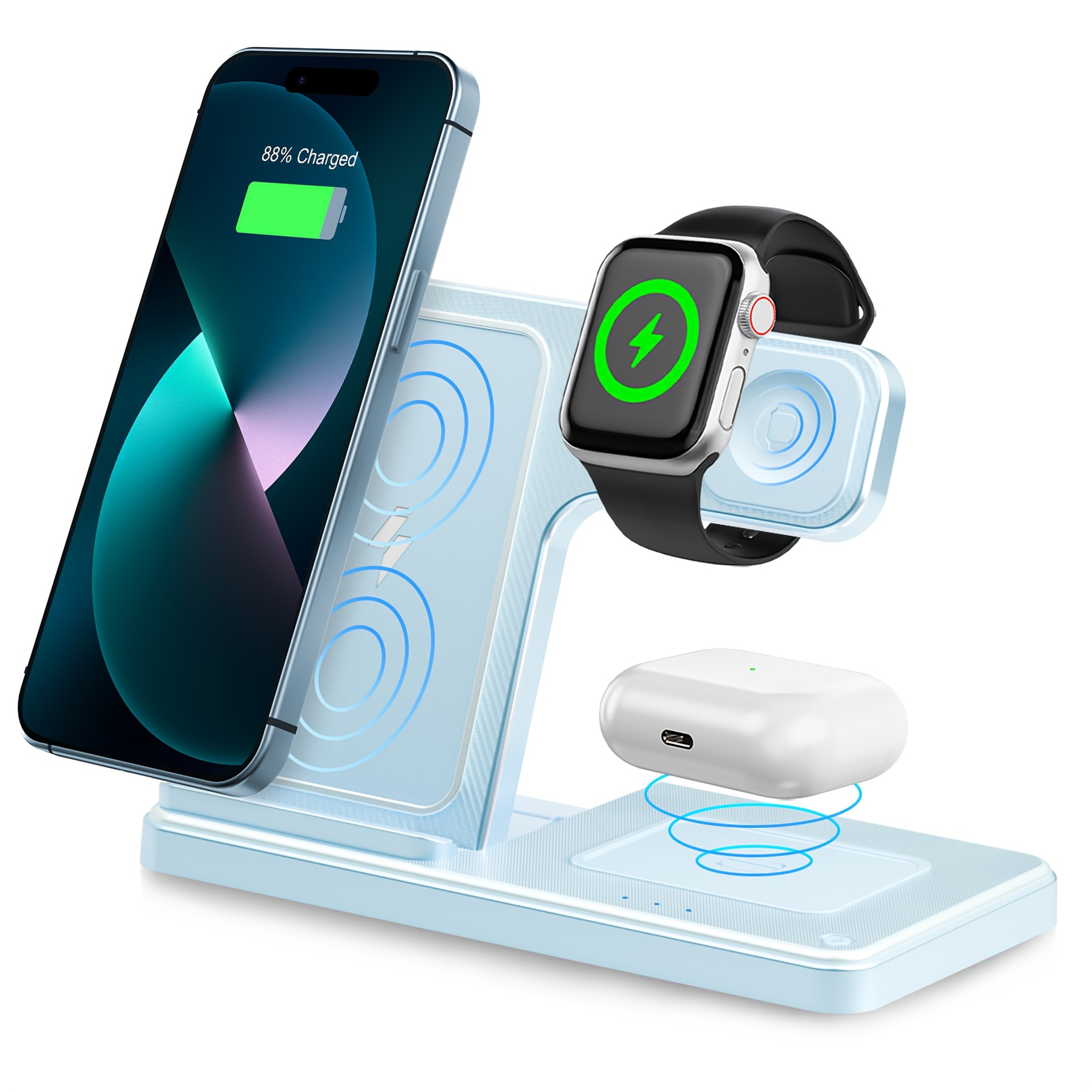Wireless Charger Magnetic Fast Charging Station For IPhone Apple Watch And AirPods 3