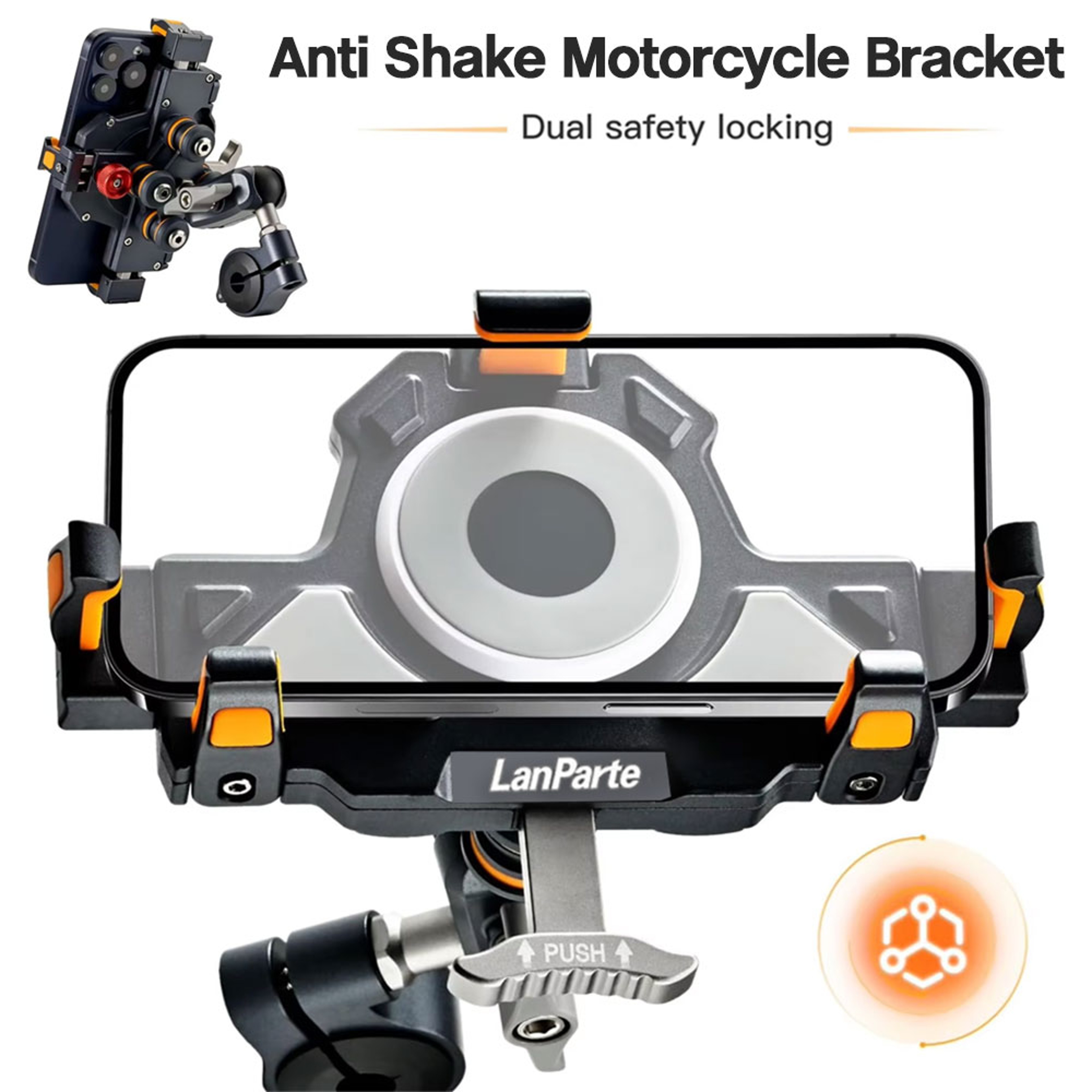 Universal Motorcycle Phone Holder Adjustable Anti Shake Phone Mount For Bikes And Scooters 1
