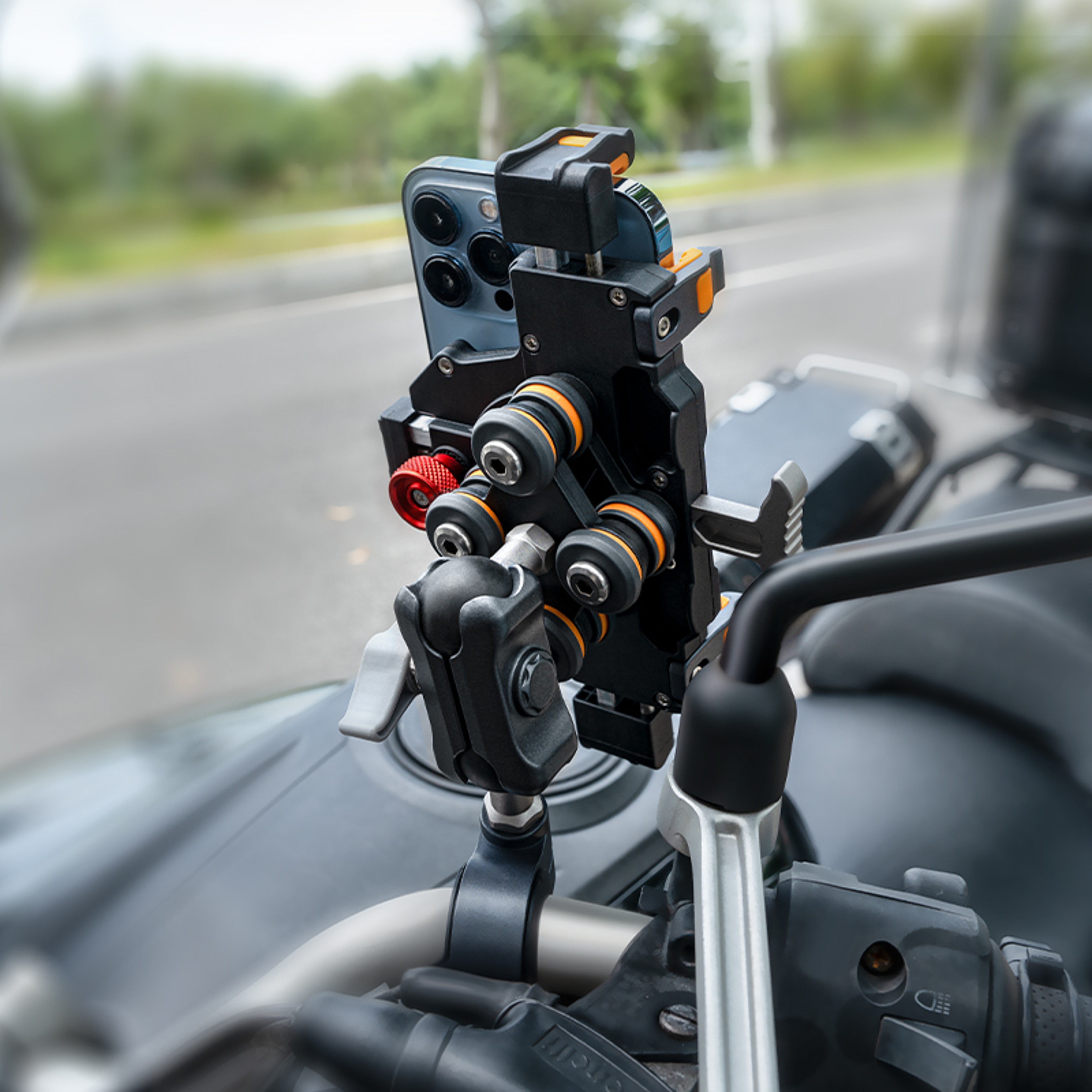 Universal Motorcycle Phone Holder Adjustable Anti Shake Phone Mount For Bikes And Scooters 3