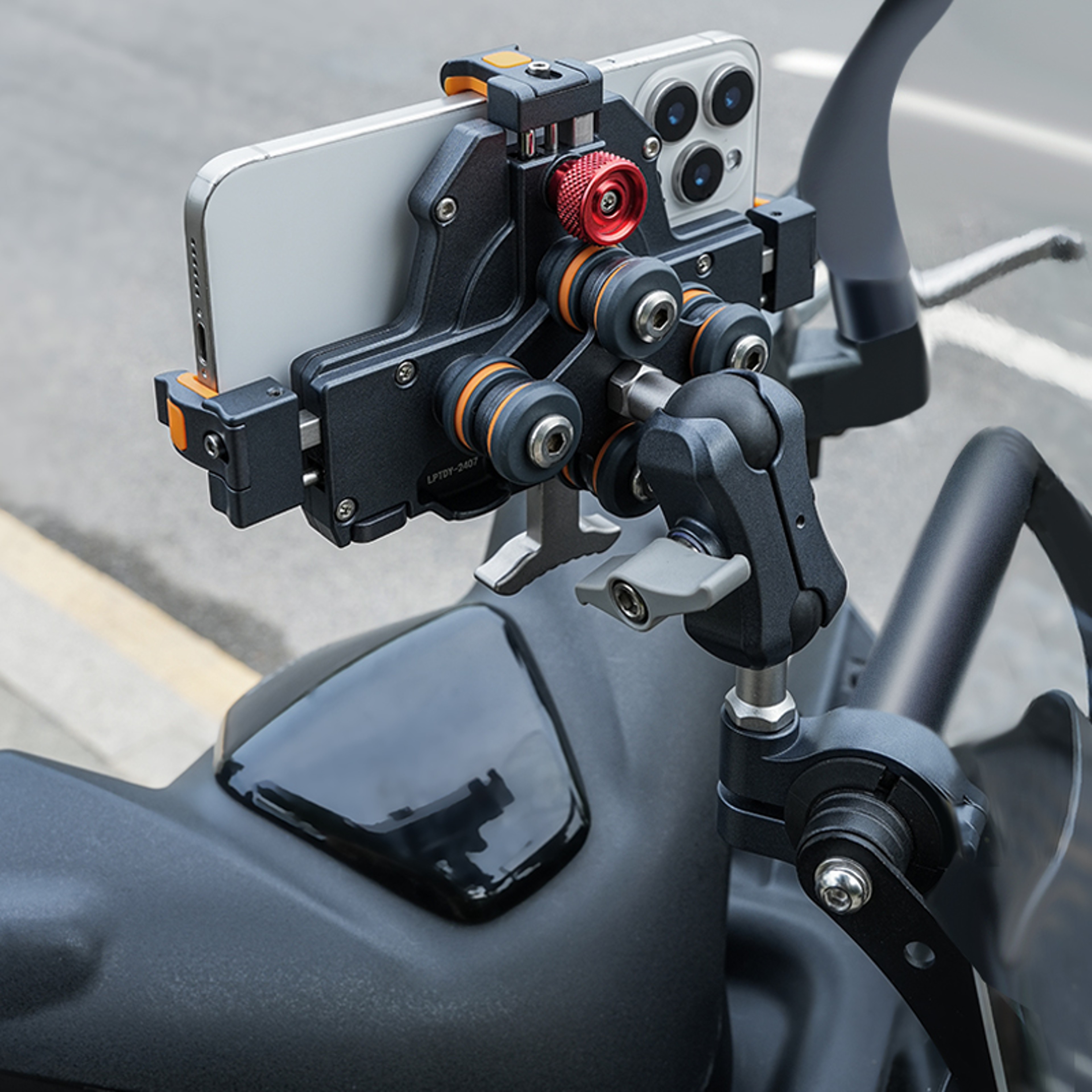Universal Motorcycle Phone Holder Adjustable Anti Shake Phone Mount For Bikes And Scooters 0