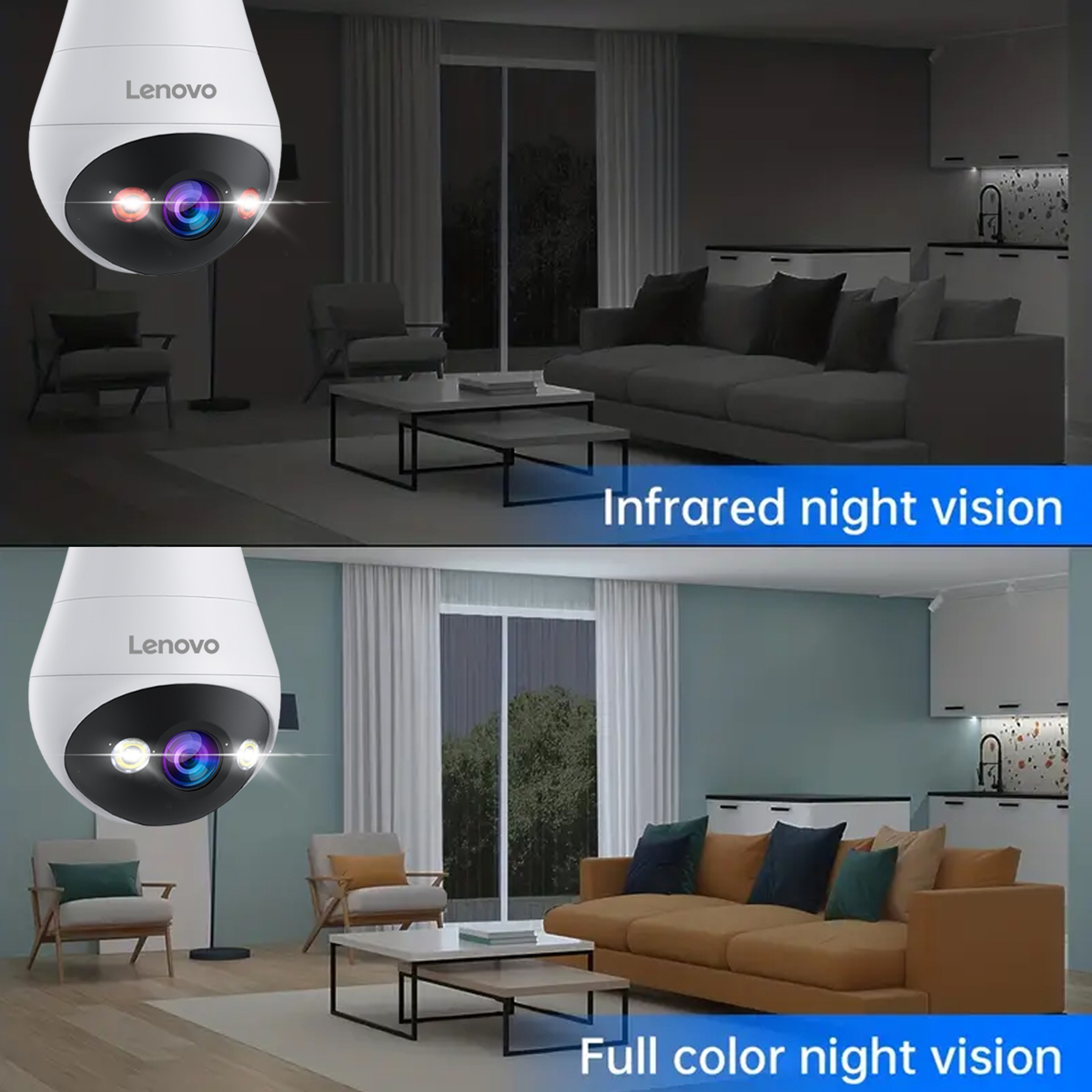 Light Bulb Security Camera WiFi Smart Wireless Home Camera With Color Night Vision 4