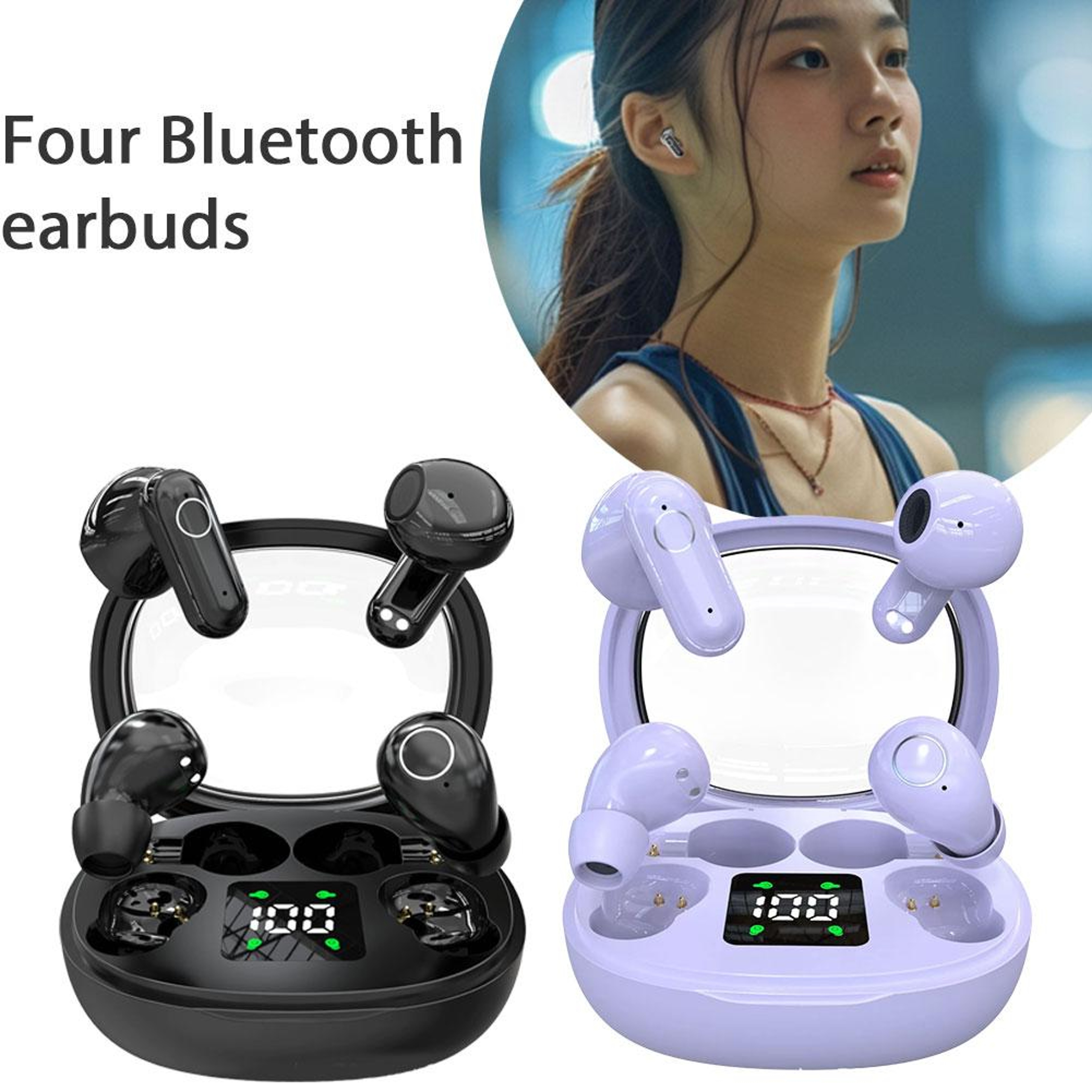 Bluetooth Wireless Earbuds Waterproof Noise Reduction Sports Headphones 3