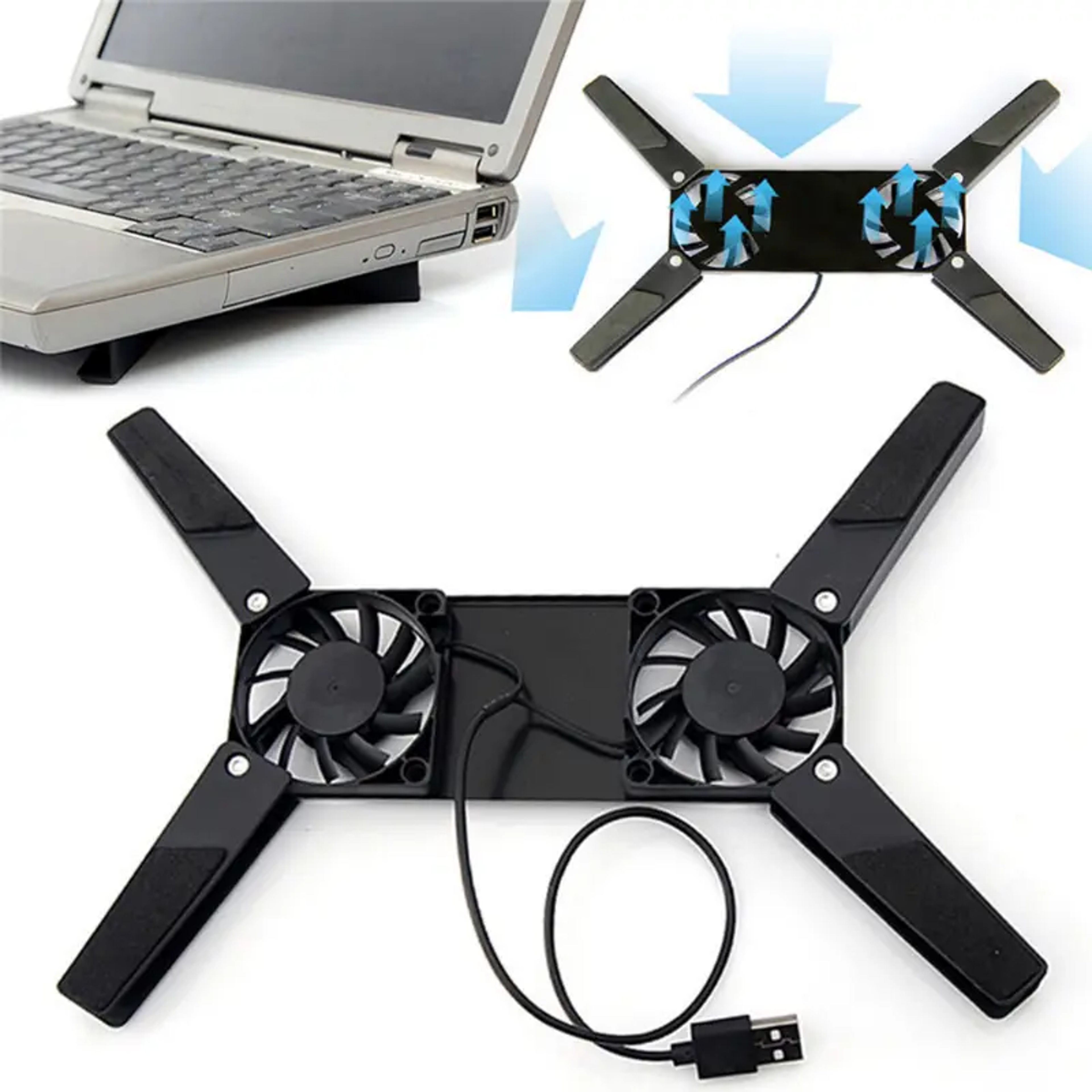 Laptop Cooling Pad With Dual USB Fans Adjustable Cooling Stand For Laptops 1