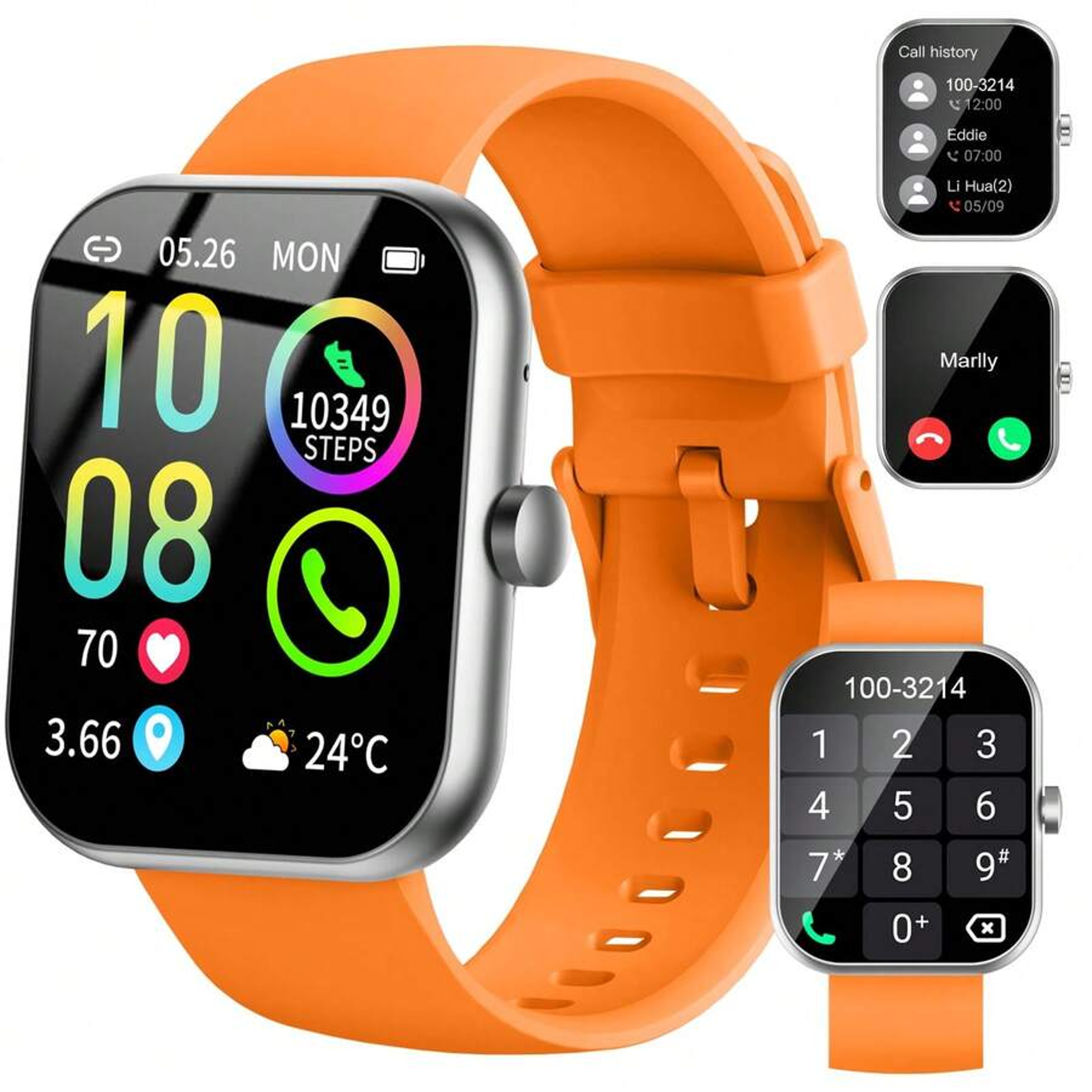 Ordtop Smart Watch Bluetooth Calling Fitness Tracker Watch Waterproof For Men And Women 1