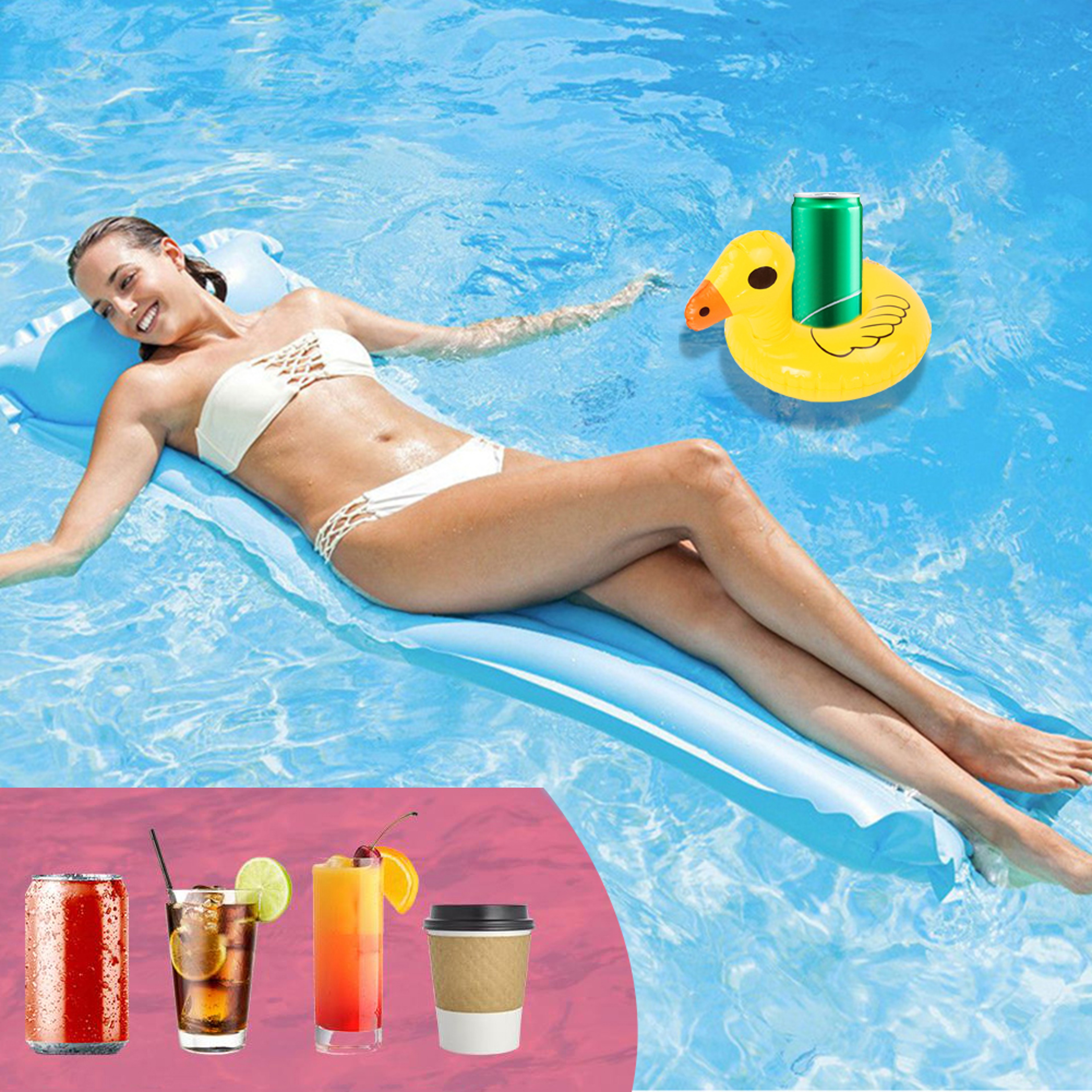 Inflatable Cup Holder Pool Drink Float Swan  Flamingo Floating Drink Holder For Pool Parties 1