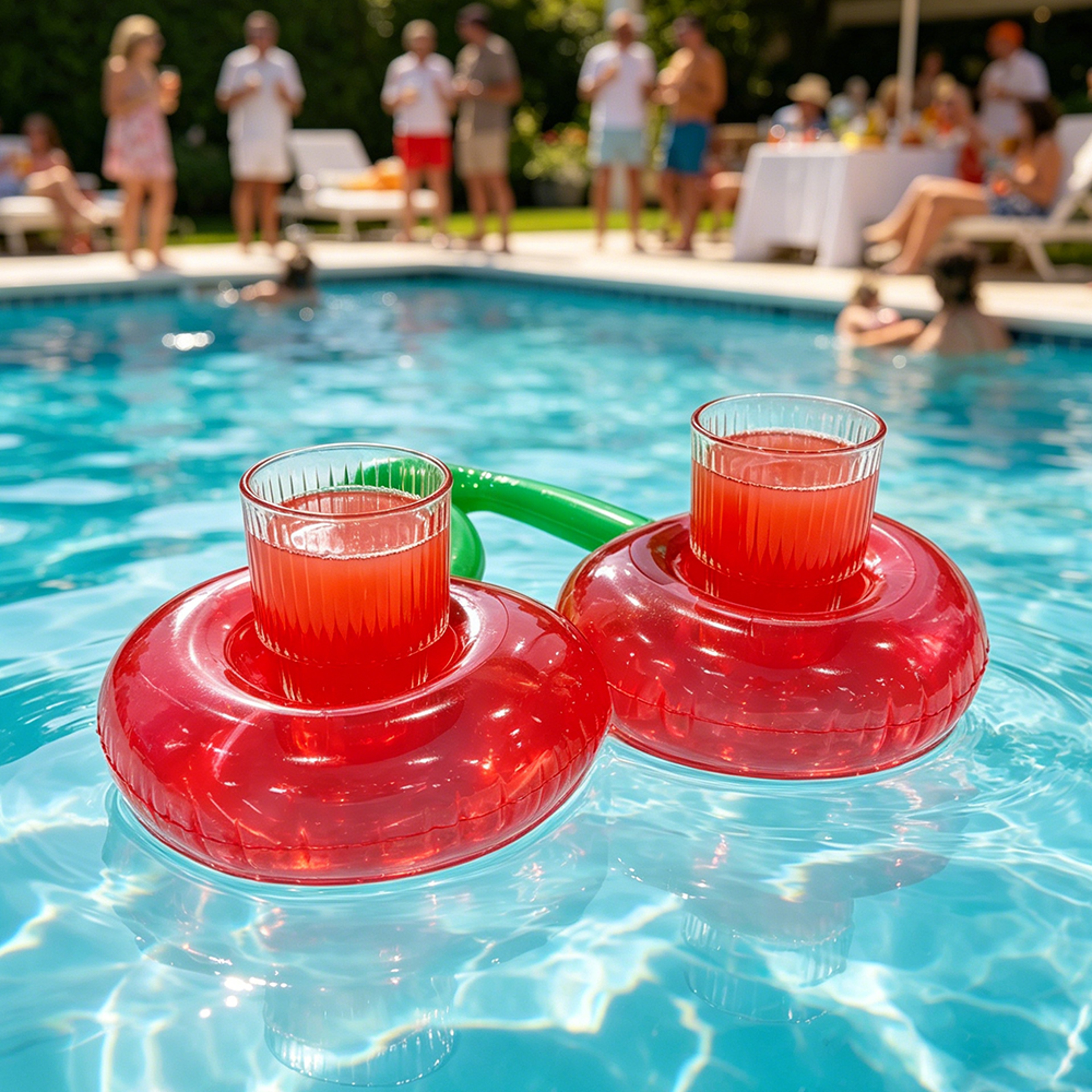 Double Cherry Inflatable Cup Holder Cute Floating Drink Holder for Pool & Beach Parties – view 4