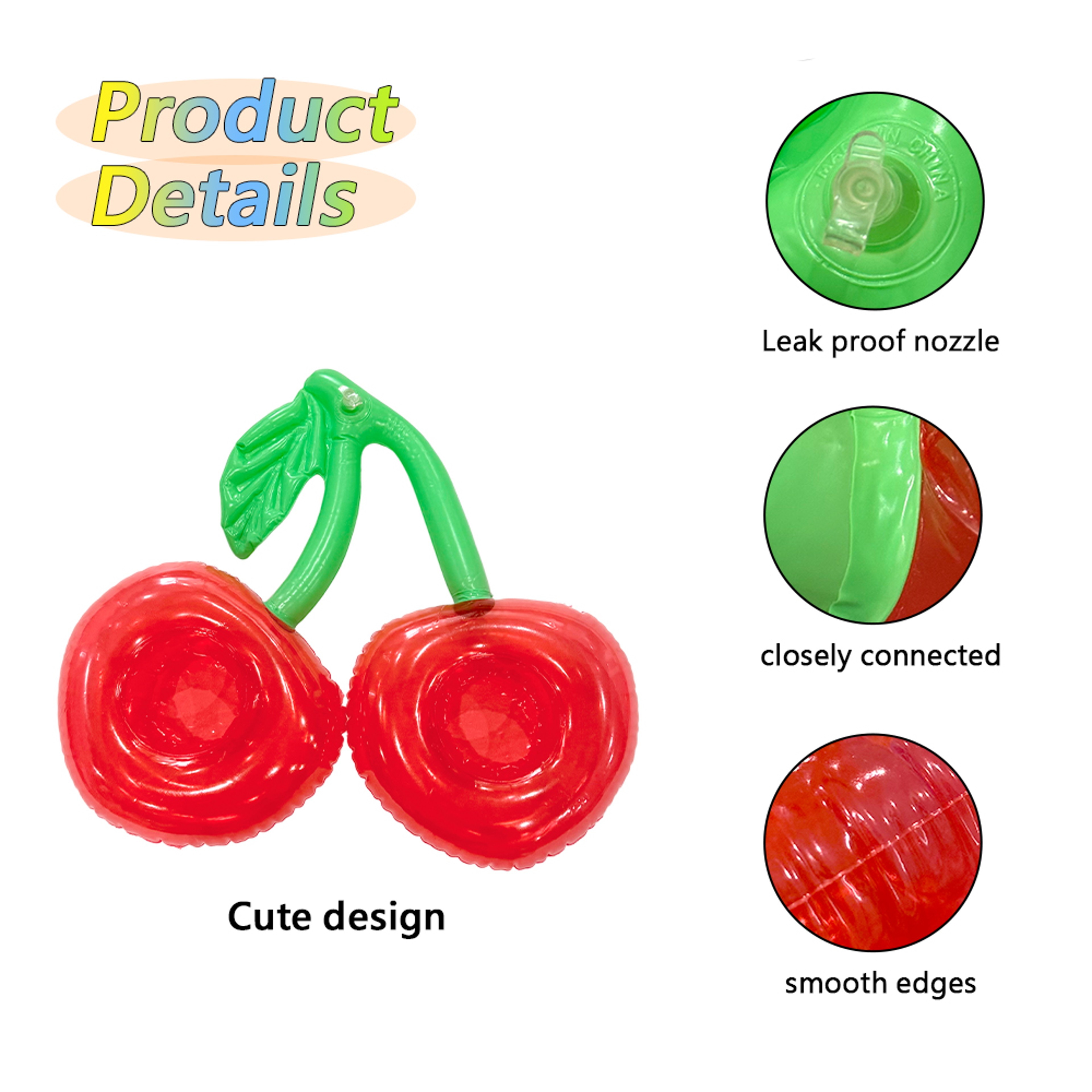 Double Cherry Inflatable Cup Holder Cute Floating Drink Holder for Pool & Beach Parties – view 6