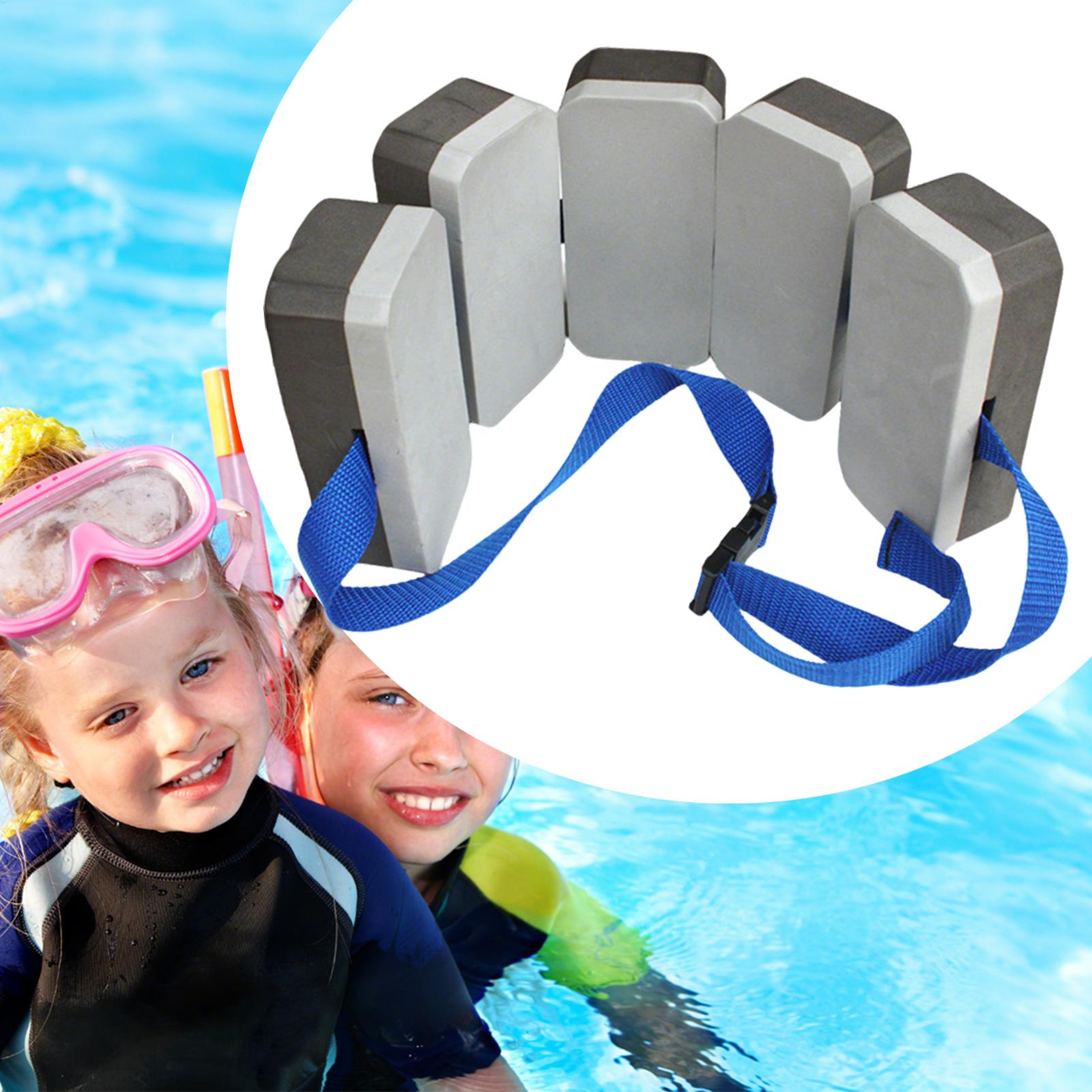 Kids Swim Belt Adjustable Swim Training Float EVA Back Float for Safe Swimming Lessons – view 3