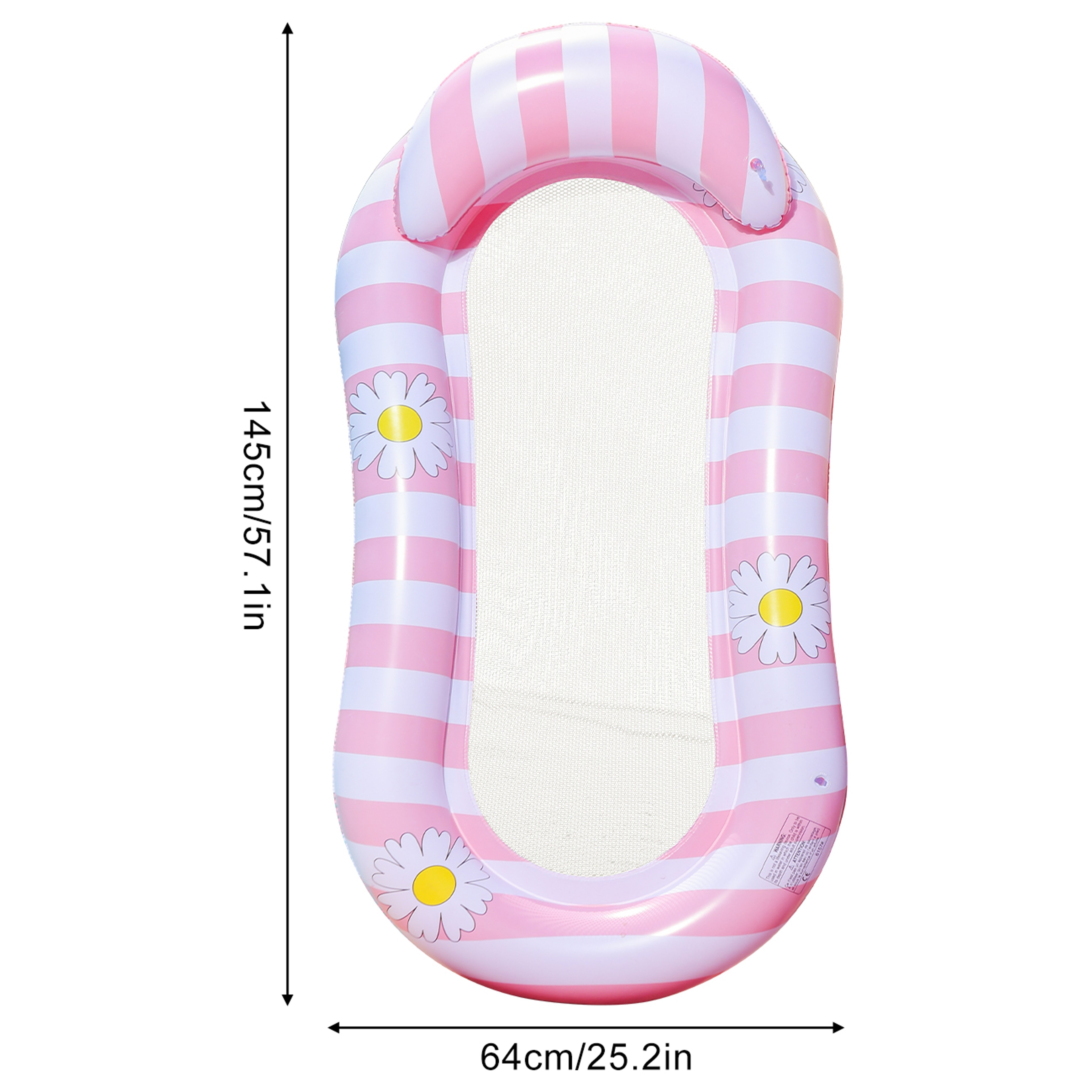 Daisy Inflatable Pool Float with Mesh Seat & Soft Headrest Portable Pool Lounge Chair – view 8