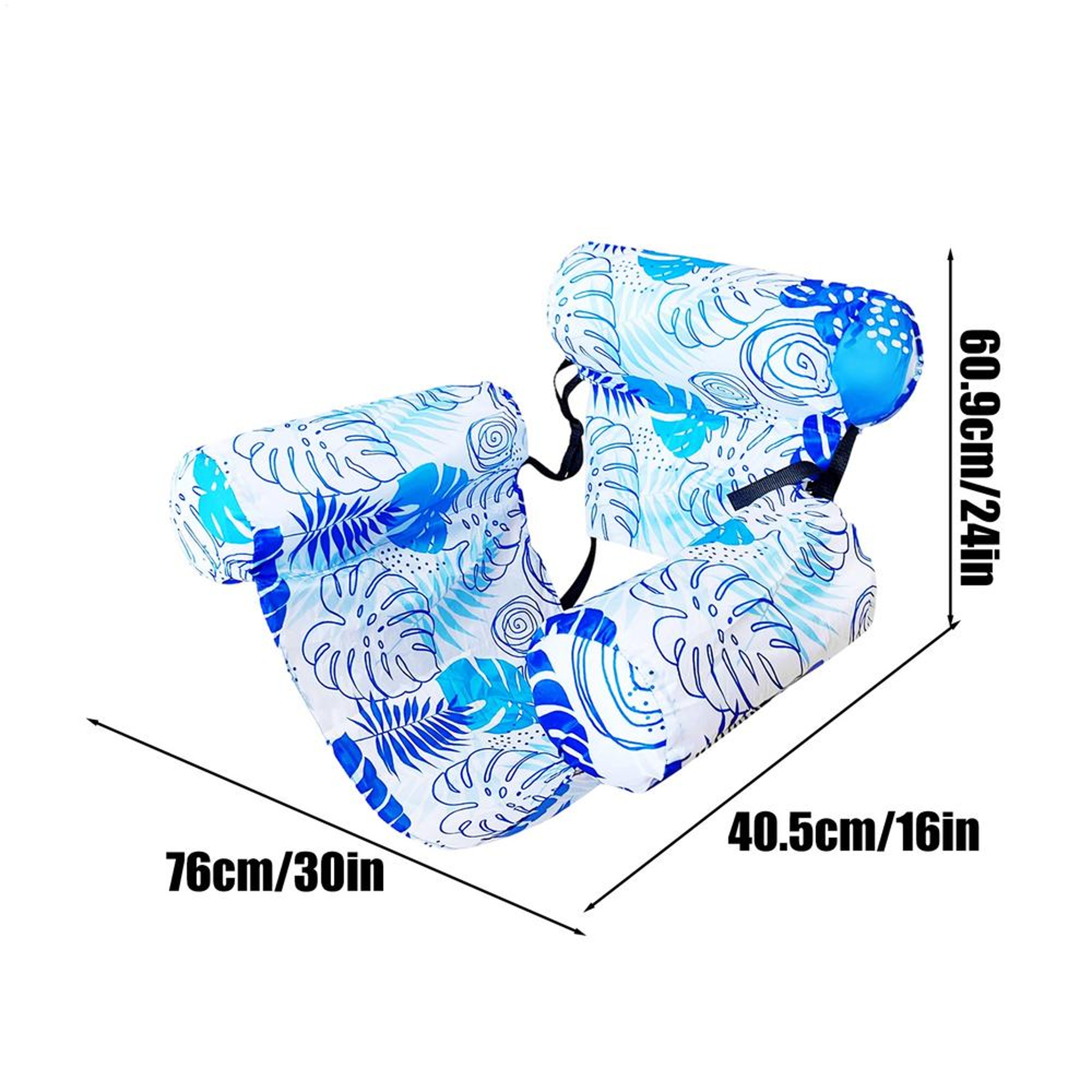Tropical Inflatable Pool Float Lounge Chair For Adults Blue Floating Lounge Chair With Tropical Pri 4