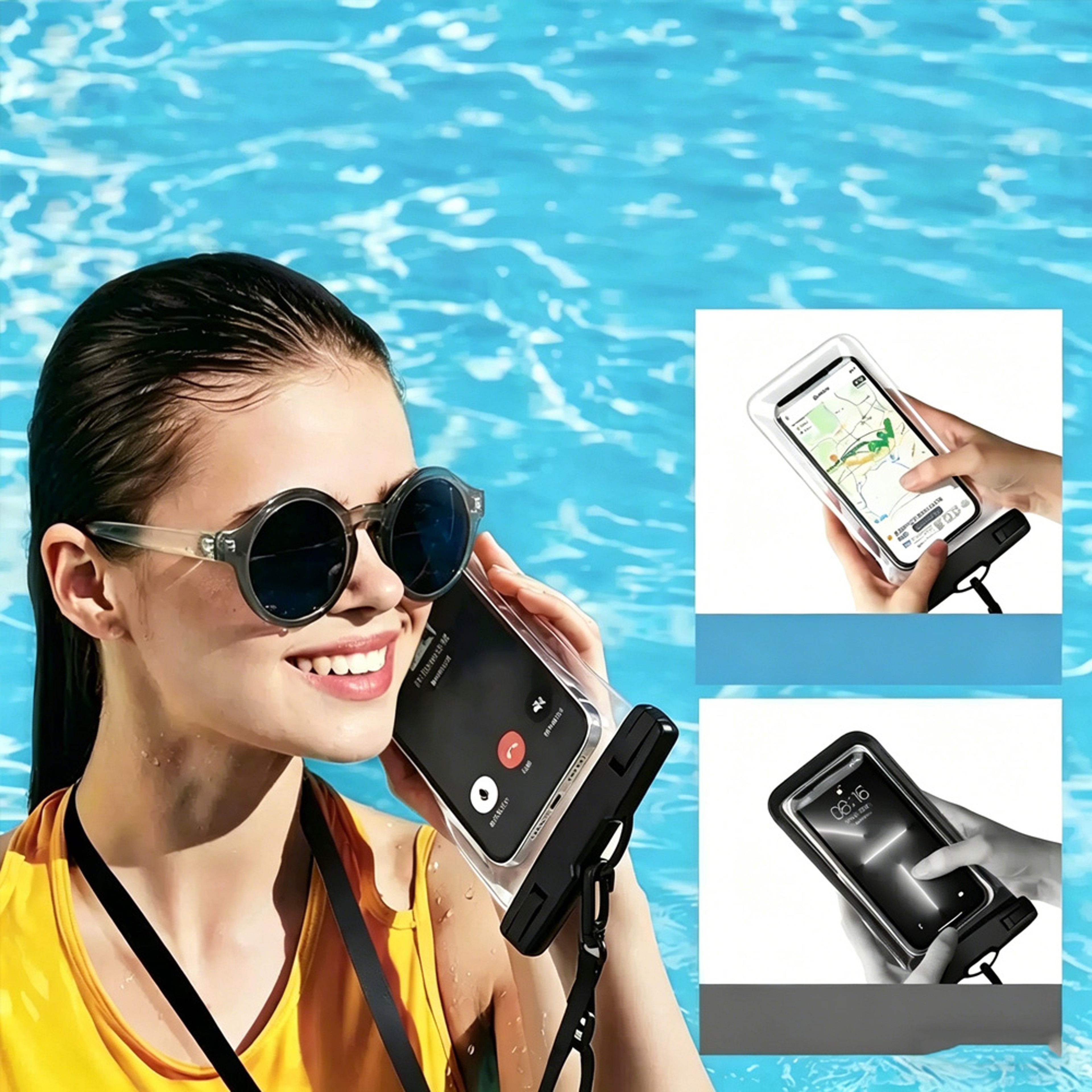 Floating Waterproof Phone Pouch With Touch Screen Airbag Float Design  Secure Lanyard For Beach And 1