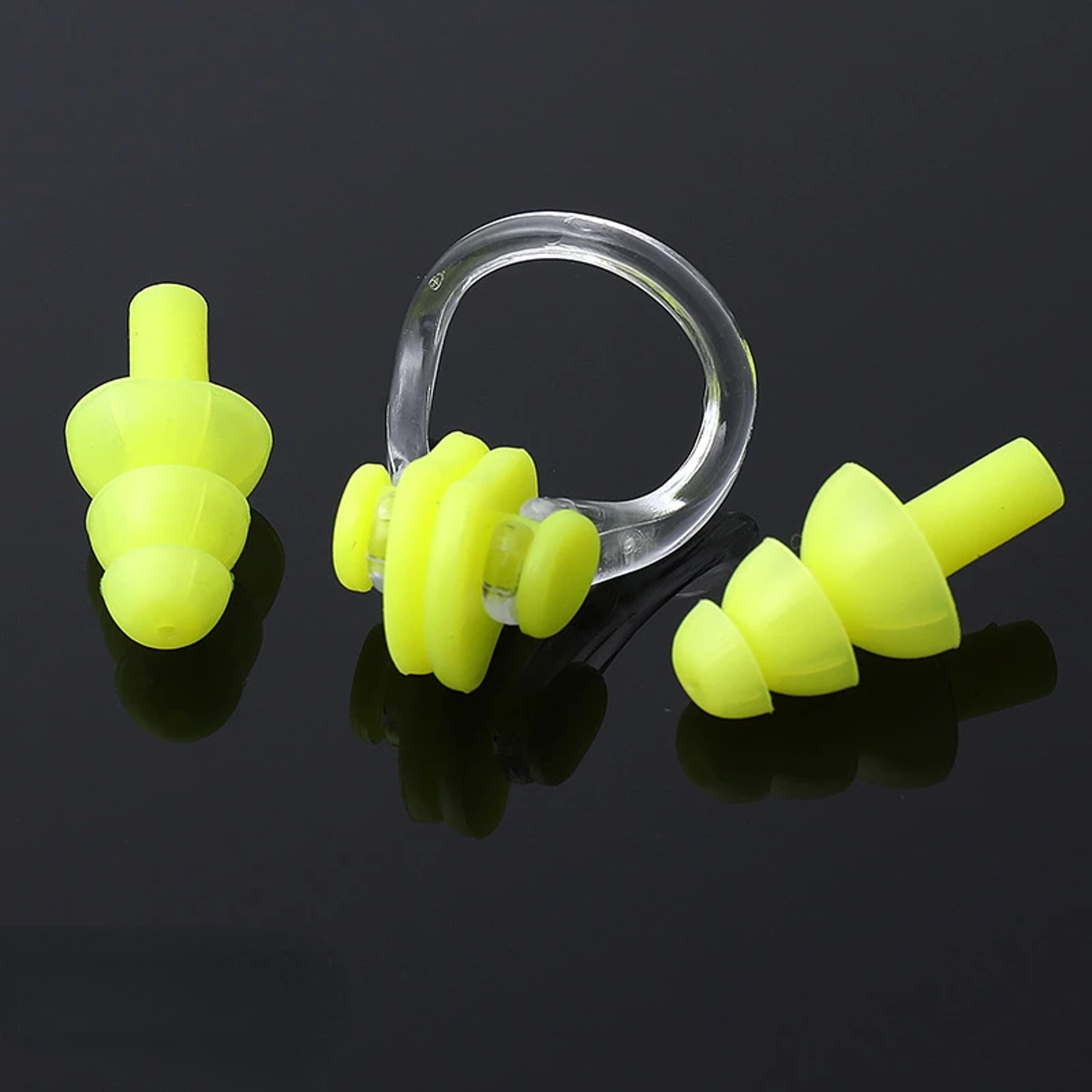 Soft Silicone Swimming Ear Plugs  Swimming Nose Clip Set With Storage Case 7