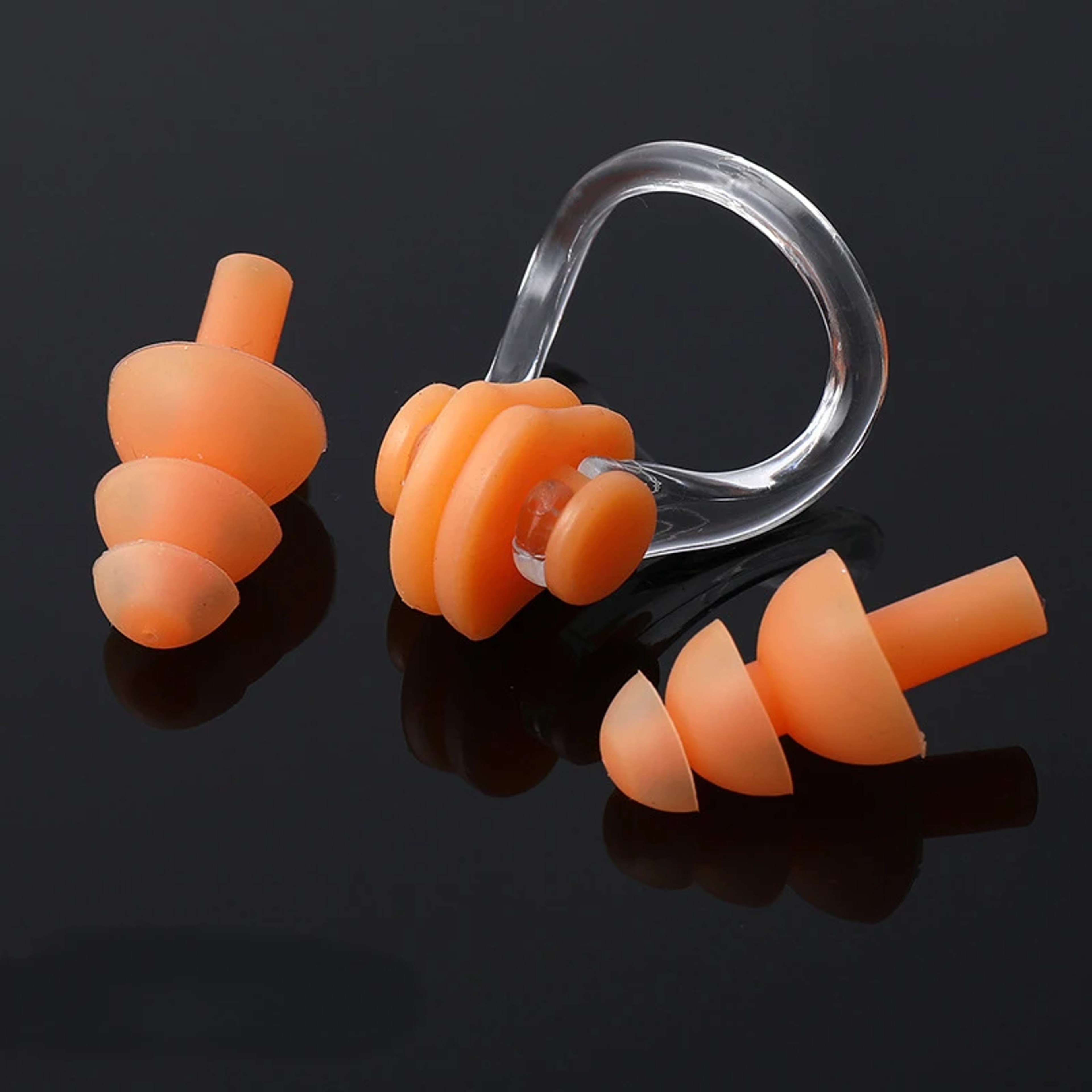Soft Silicone Swimming Ear Plugs  Swimming Nose Clip Set With Storage Case 9