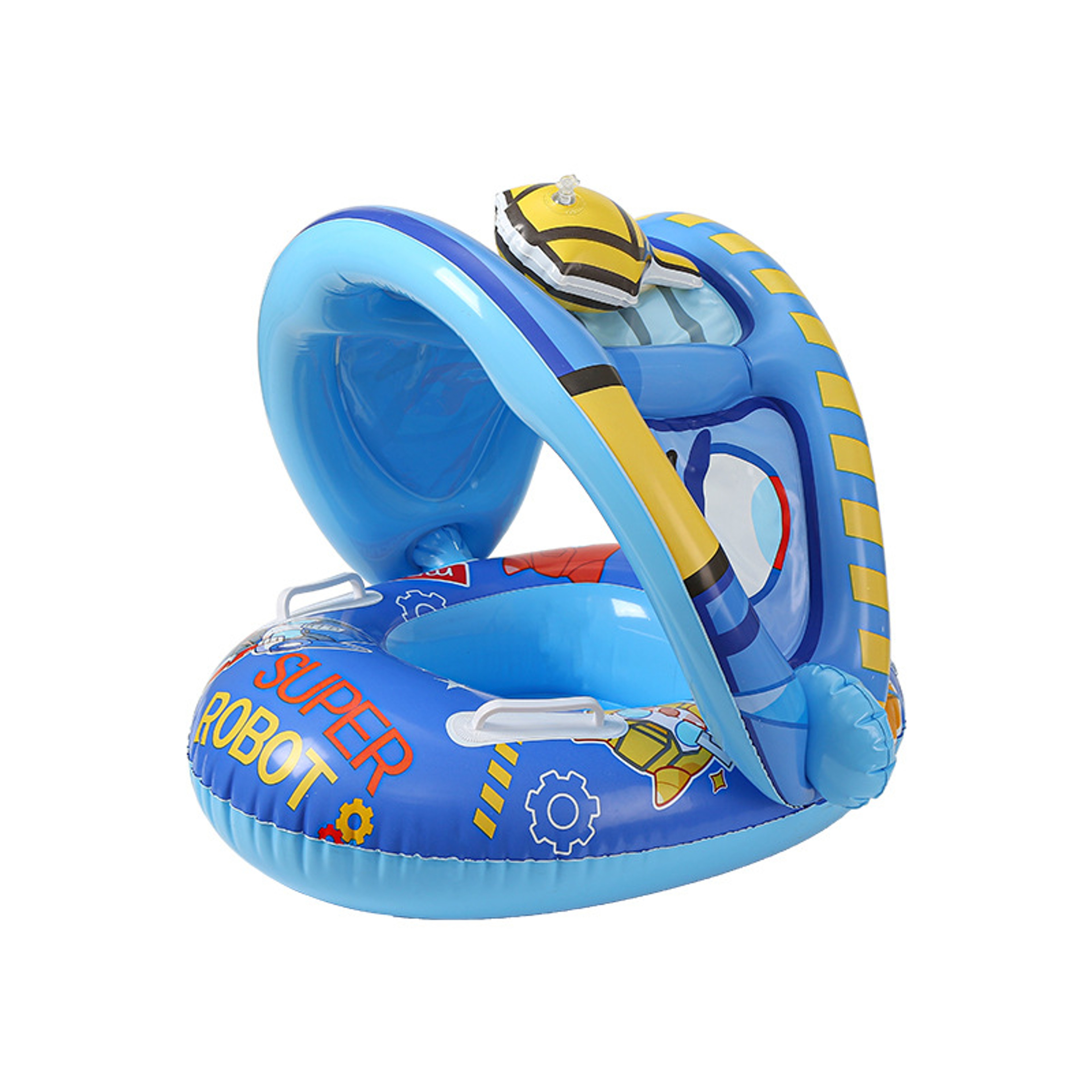 Baby Swim Float With Sun Canopy PVC Infant Swim Ring Seat For Toddlers  Kids 7
