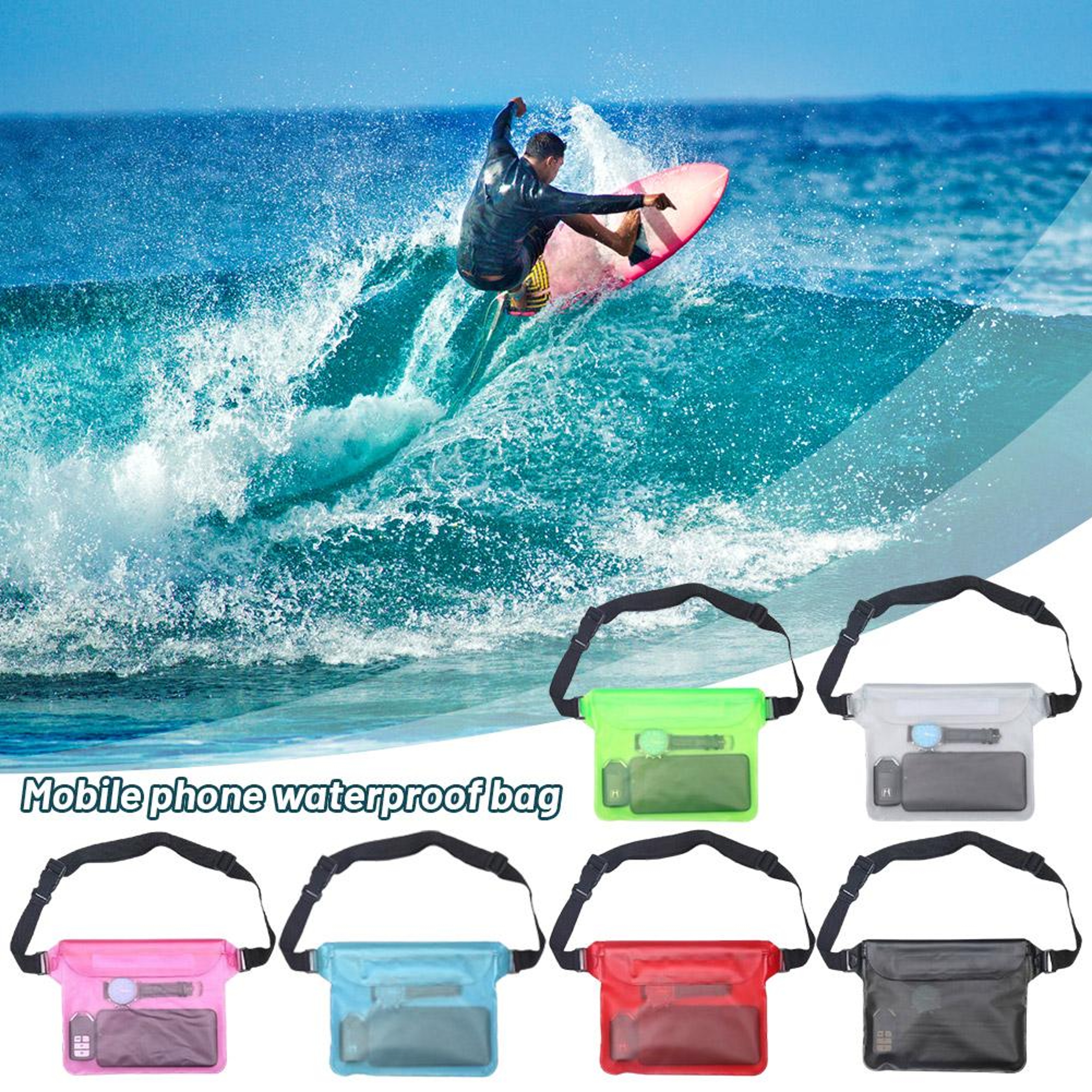 Waterproof Dry Bag Waist Pack With Underwater Phone Pouch For Swimming Kayaking  Beach Adventures 2