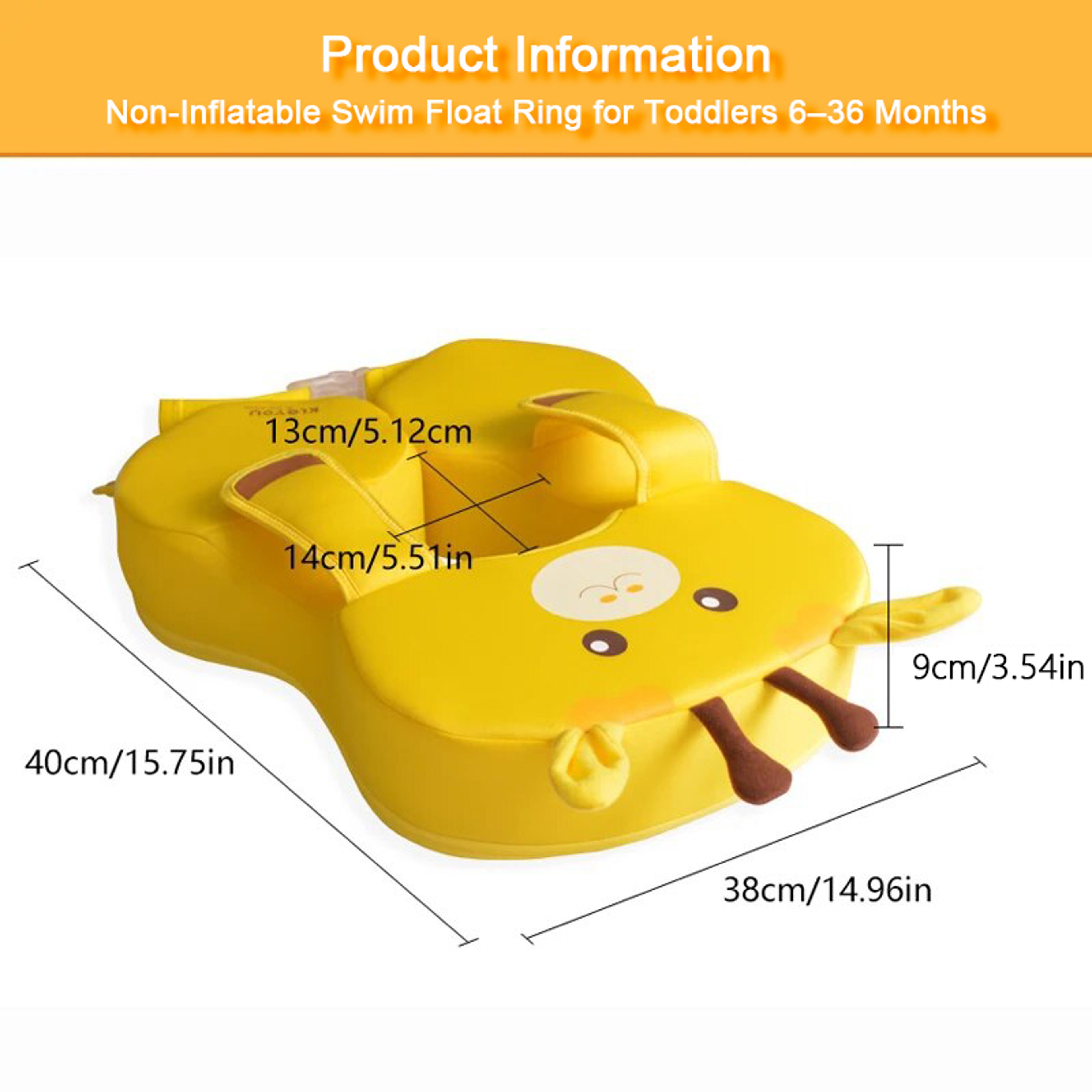 Baby Swim Float Non Inflatable Infant Swim Ring for Toddlers Months Safe Pool Trainer – view 2