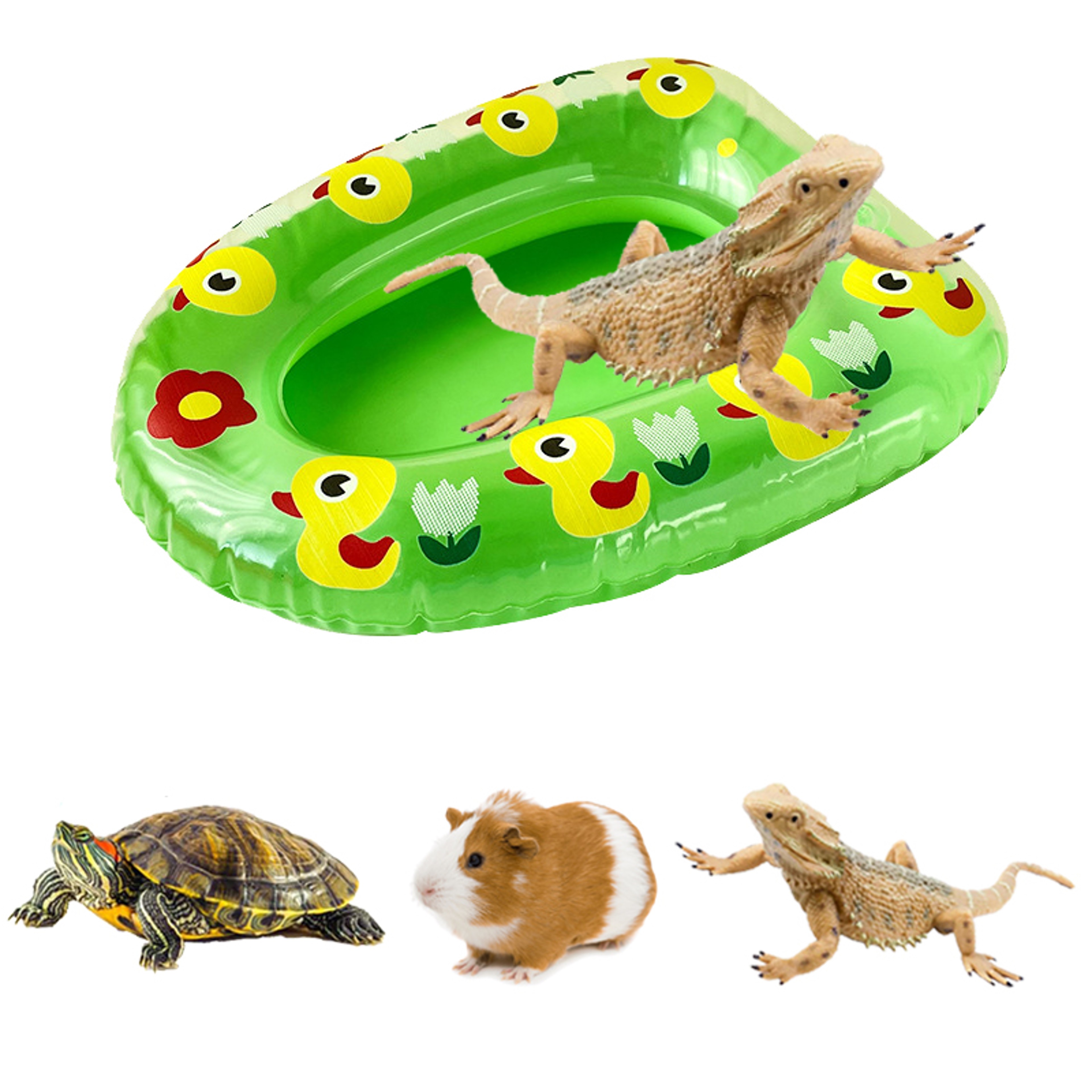 Inflatable Bearded Dragon Bath Float Interactive Lizard  Chameleon Swim Toy 1