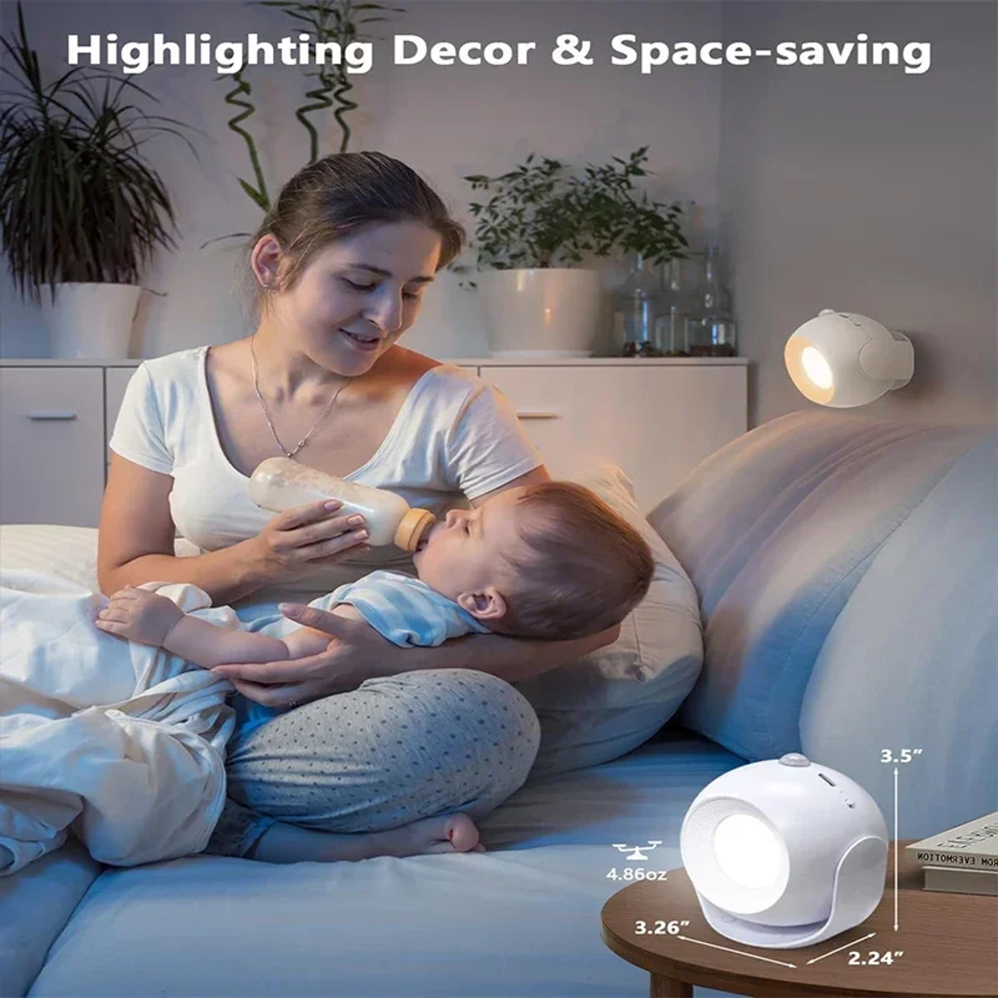 Rotatable Motion Sensor Wall Light USB Rechargeable Wireless LED Reading Lamp 2