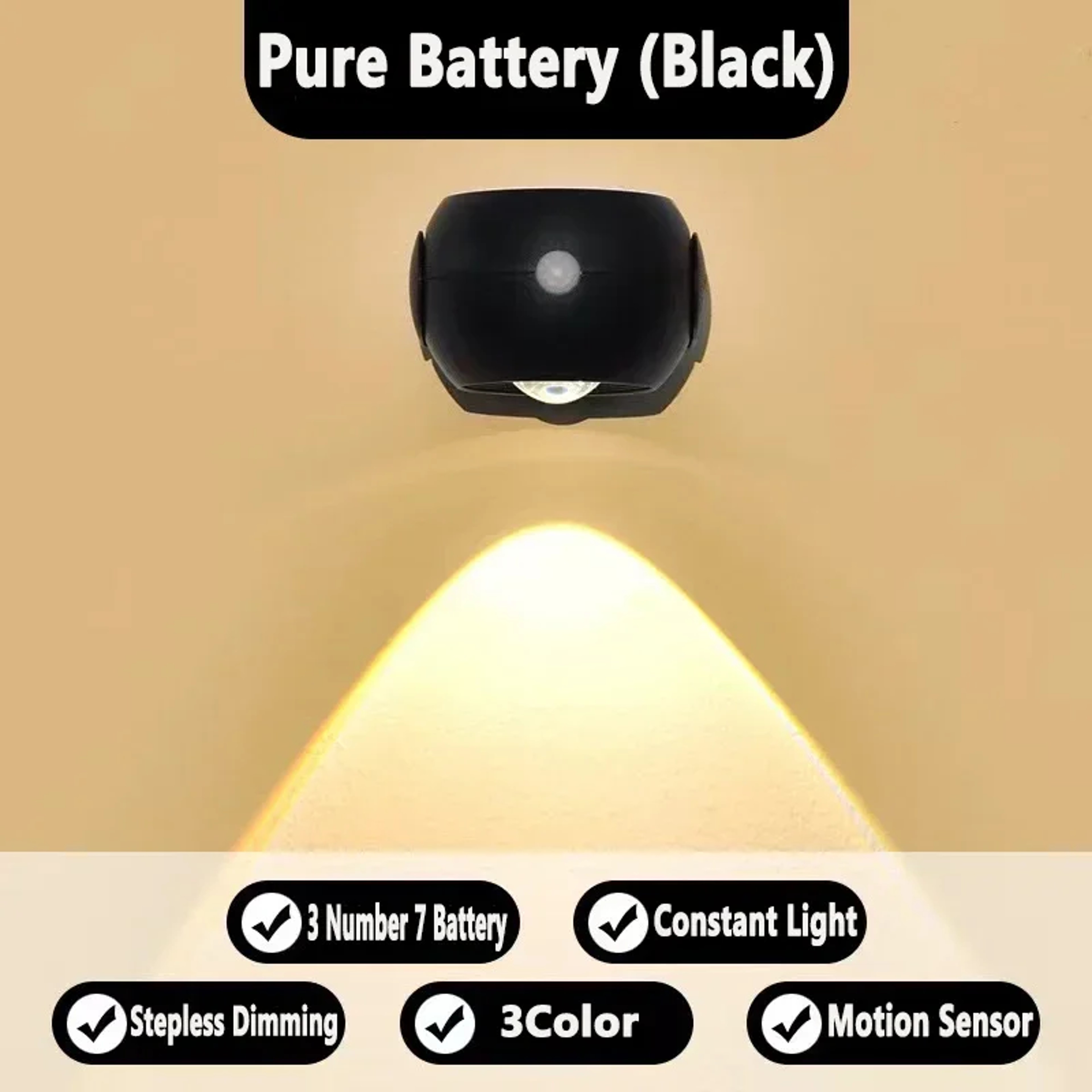 Rotatable Motion Sensor Wall Light USB Rechargeable Wireless LED Reading Lamp 0