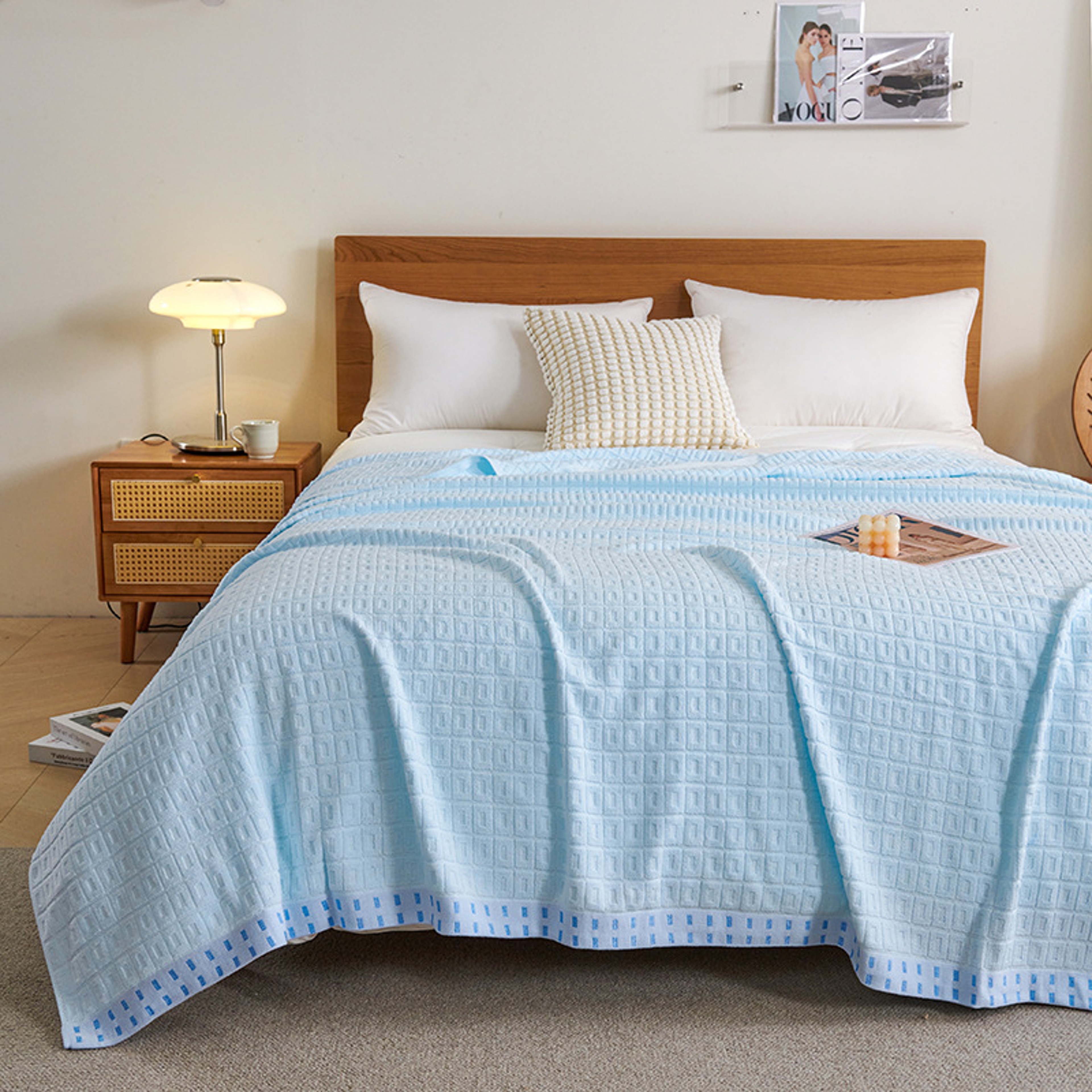 Retro Cotton Towel Blanket Breathable Summer Blanket  Terry Bedspread For Beds And Sofas 5