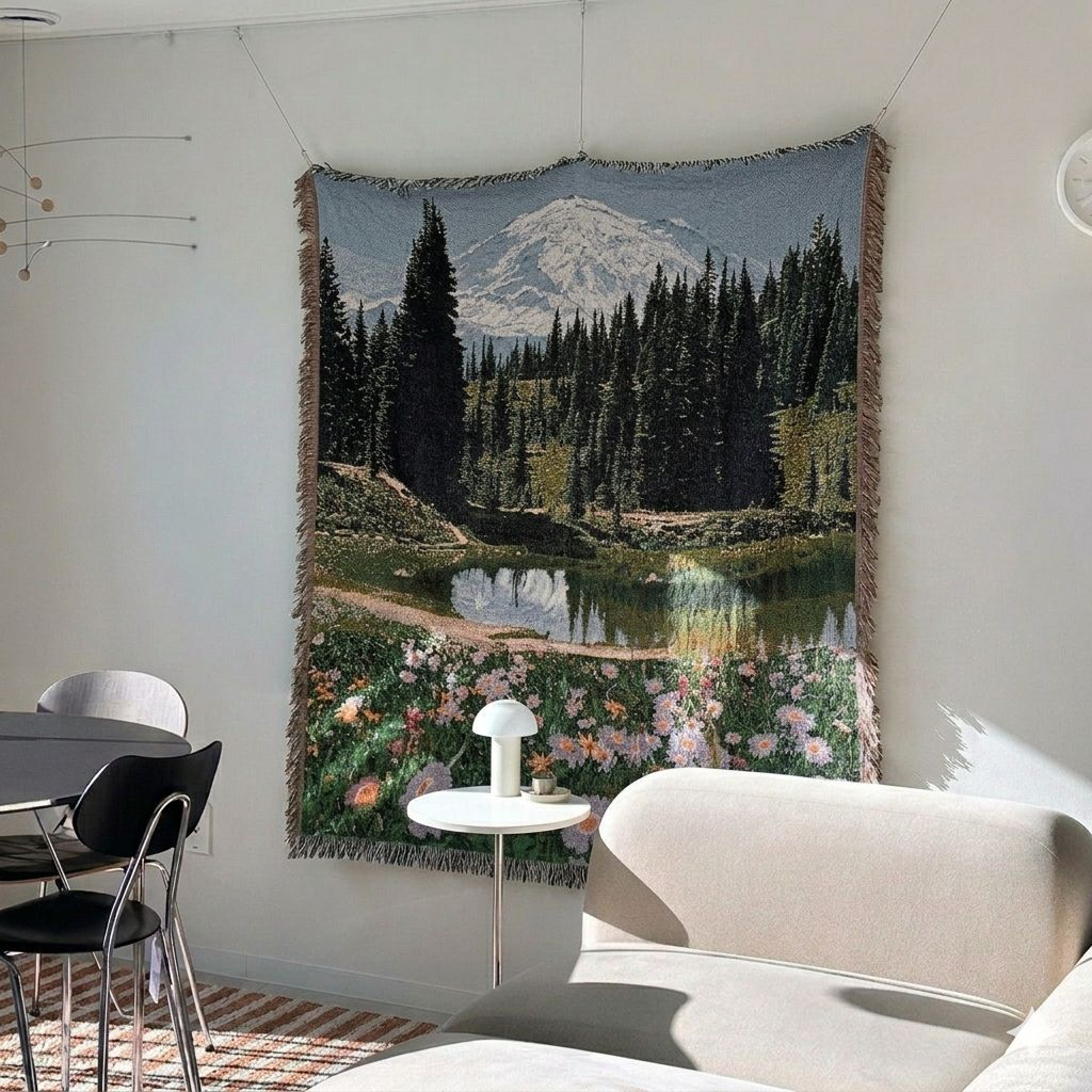 Nordic Scenic Throw Blanket Woven Tapestry Sofa Cover  Decorative Bedspread 1