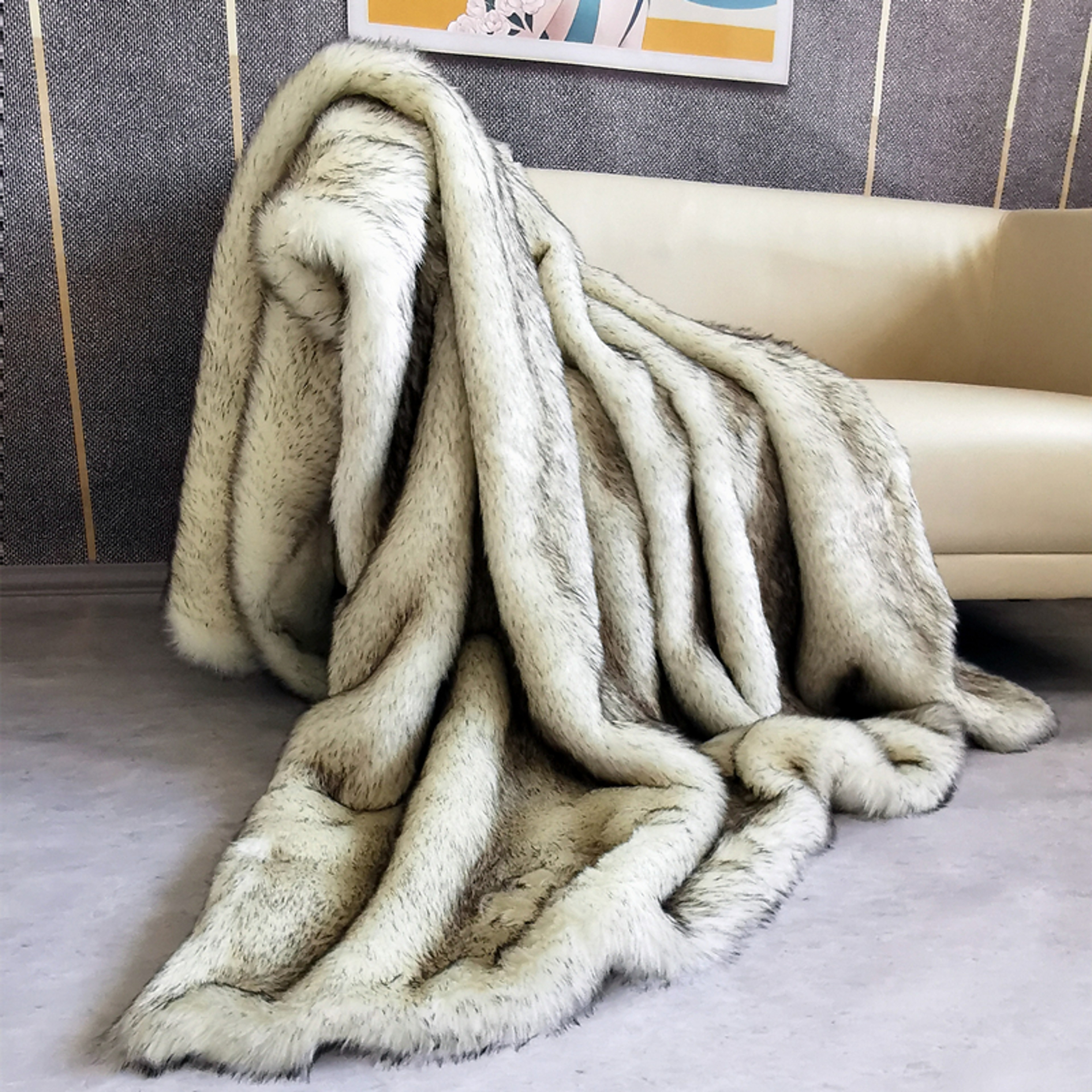 Luxury Faux Fur Blanket Soft Plush Fox Fur Throw for Sofa, Bed & Cozy Winter Comfort – view 2
