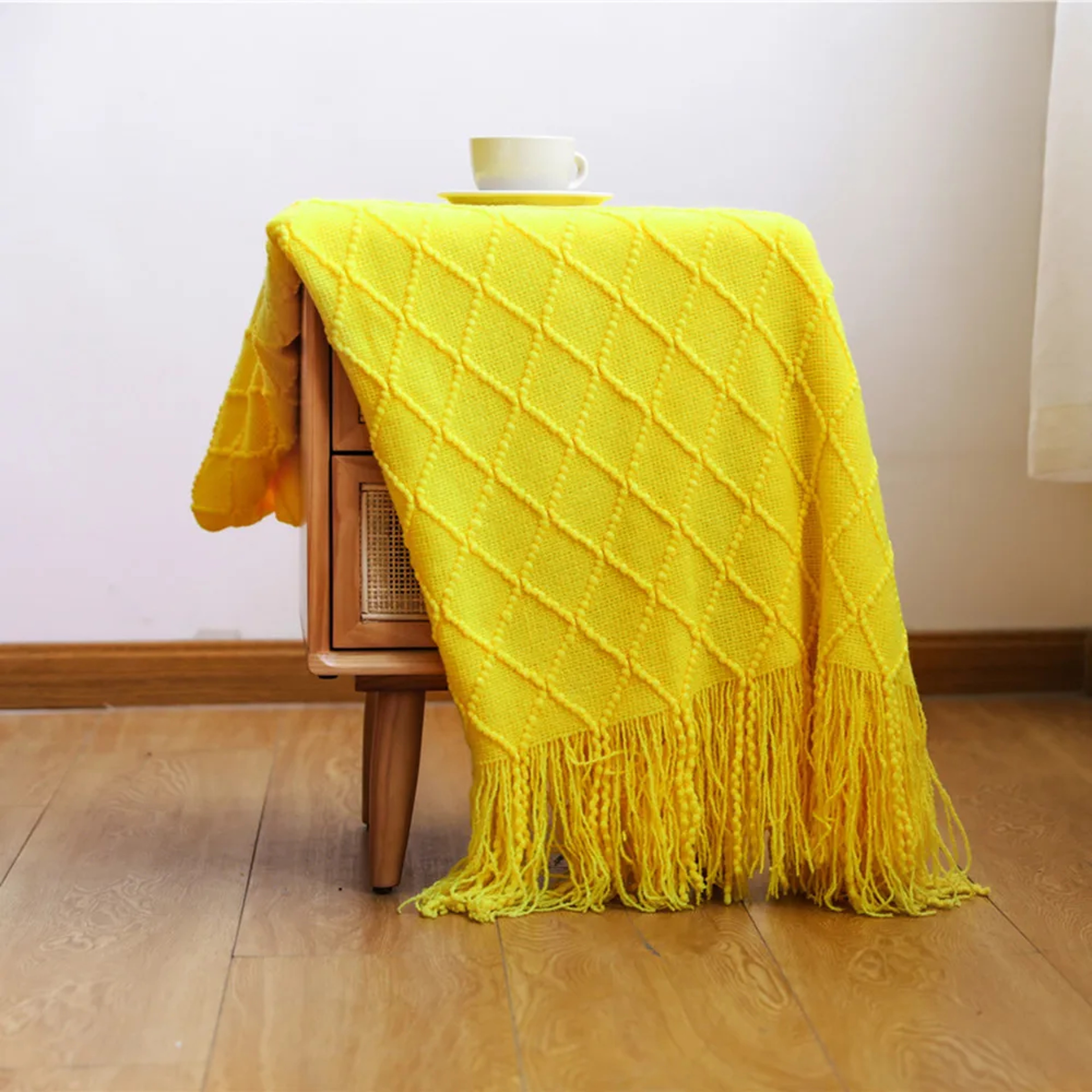 Soft Knitted Throw Blanket With Tassels Cozy Nordic Sofa  Bed Accent For All Seasons 2