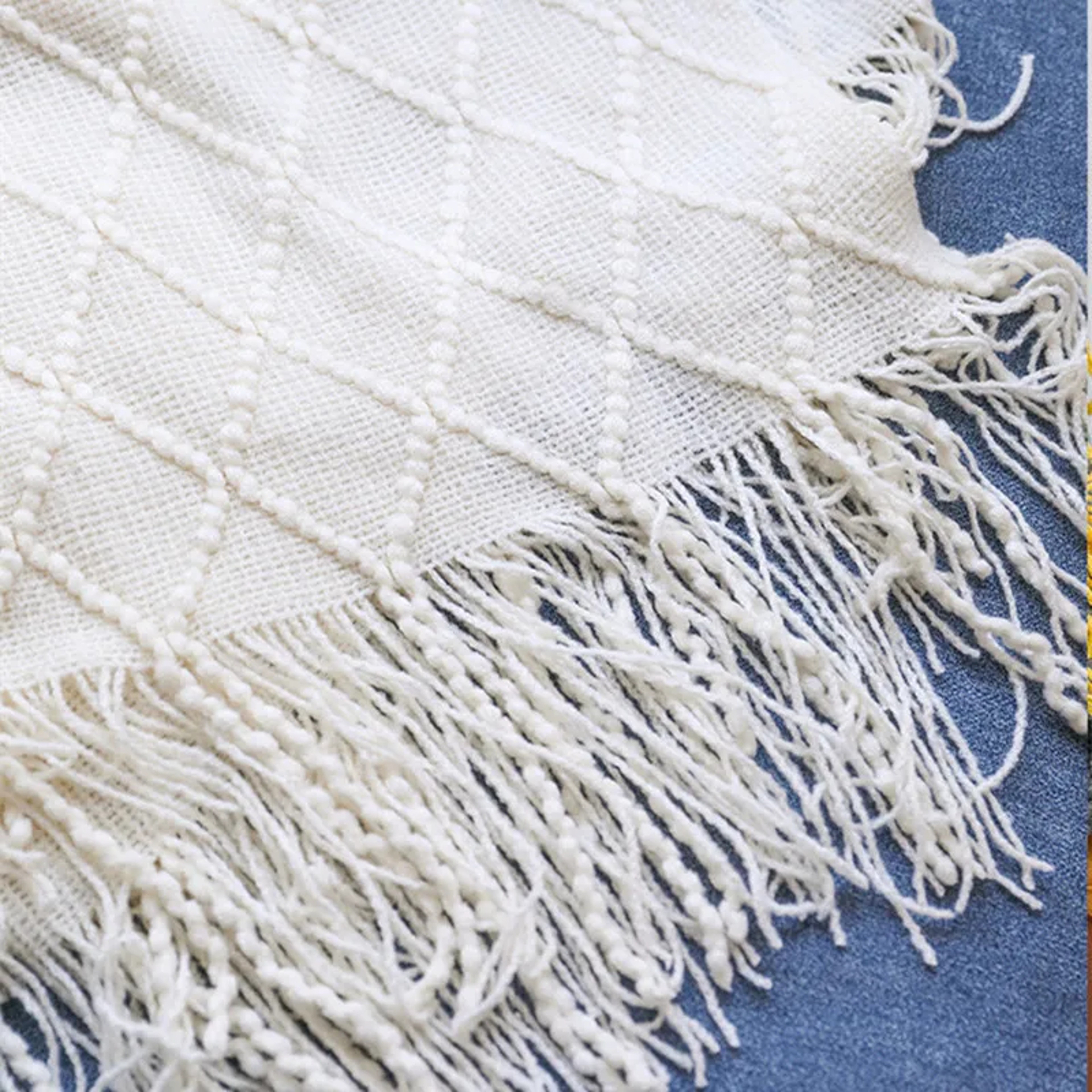 Soft Knitted Throw Blanket With Tassels Cozy Nordic Sofa  Bed Accent For All Seasons 3
