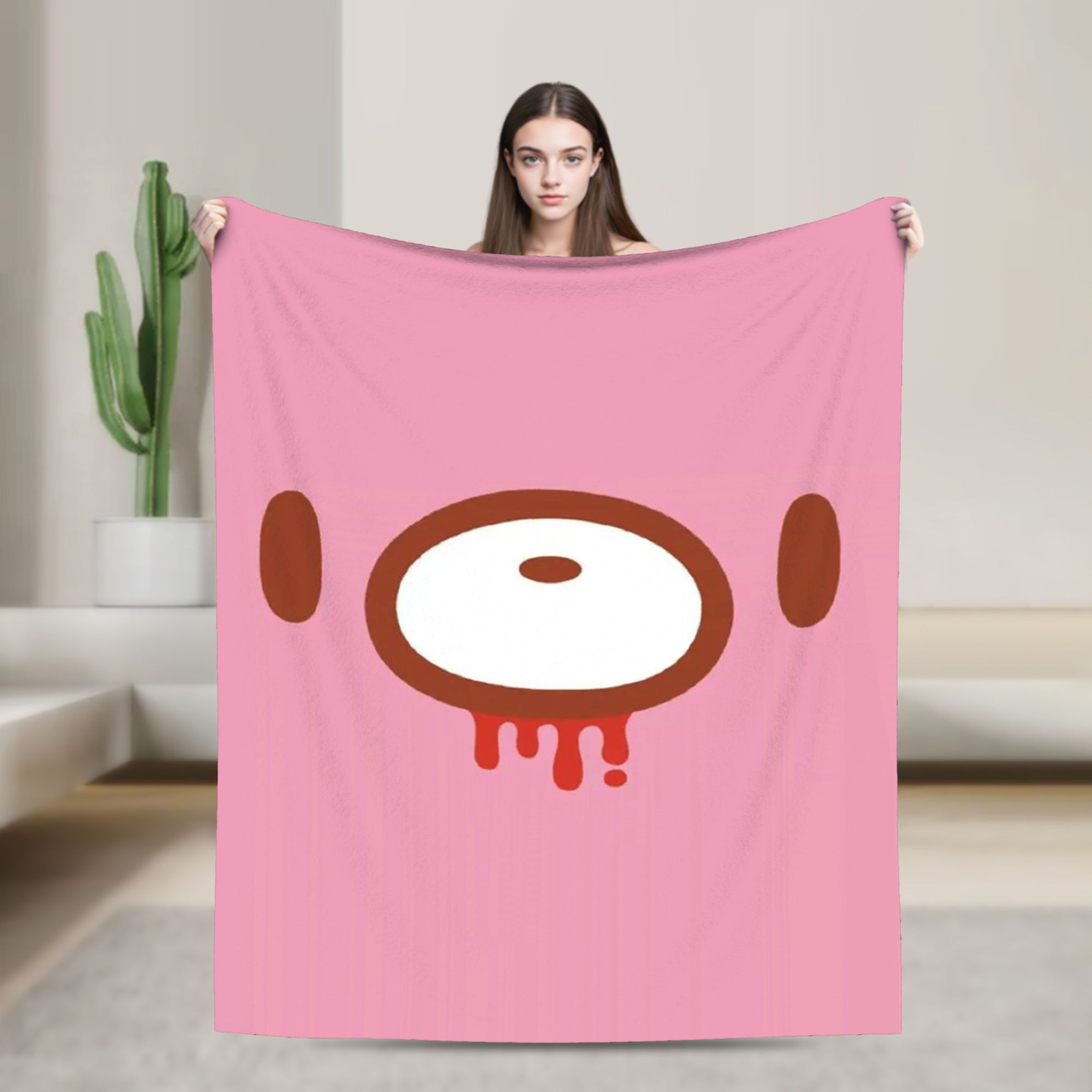 Gloomy Bear Blanket Soft Flannel Throw Blanket For Bed Sofa  Cozy Home Decor 4