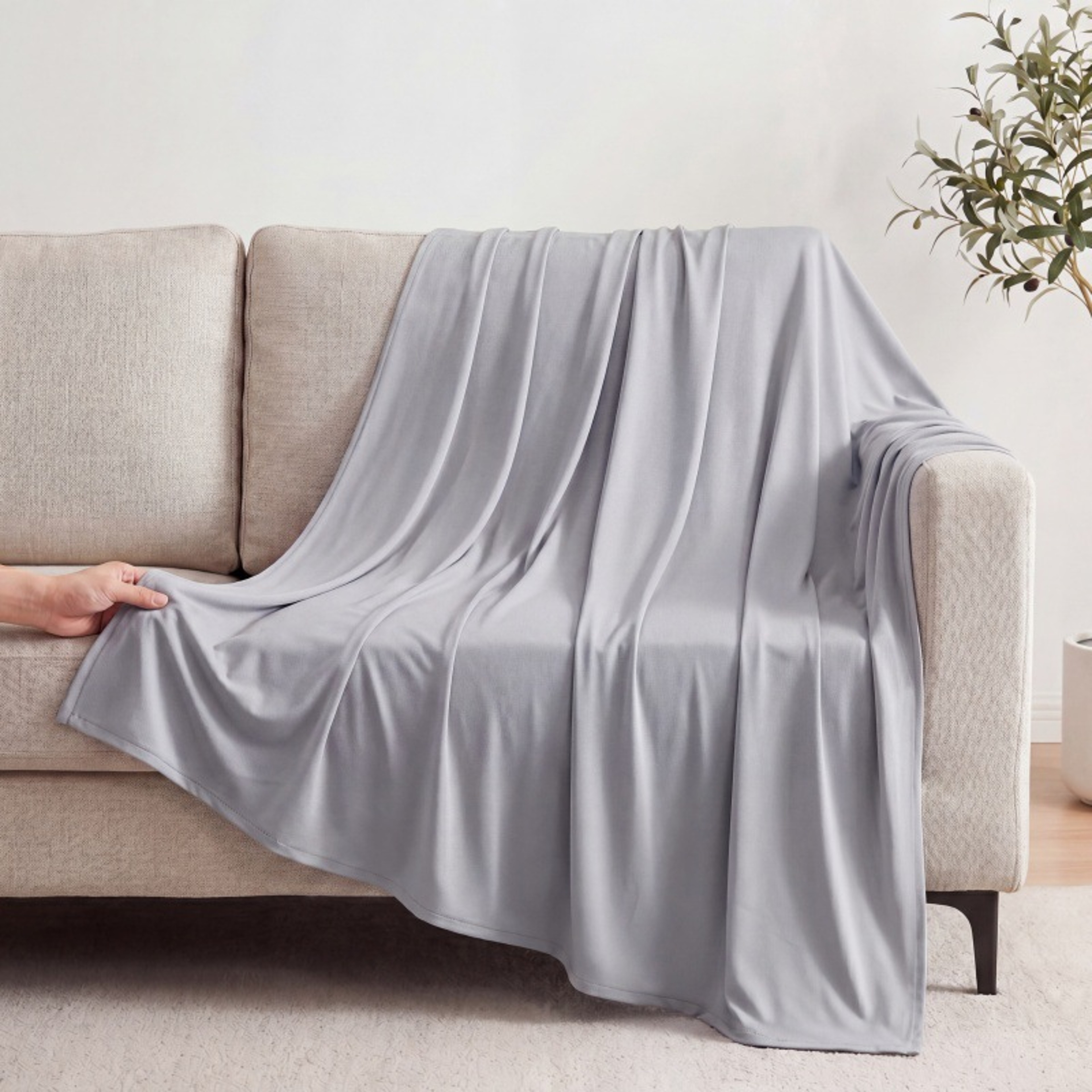 Ice Silk Cooling Blanket Lightweight Breathable Summer Blanket For Bed Sofa  Travel 1