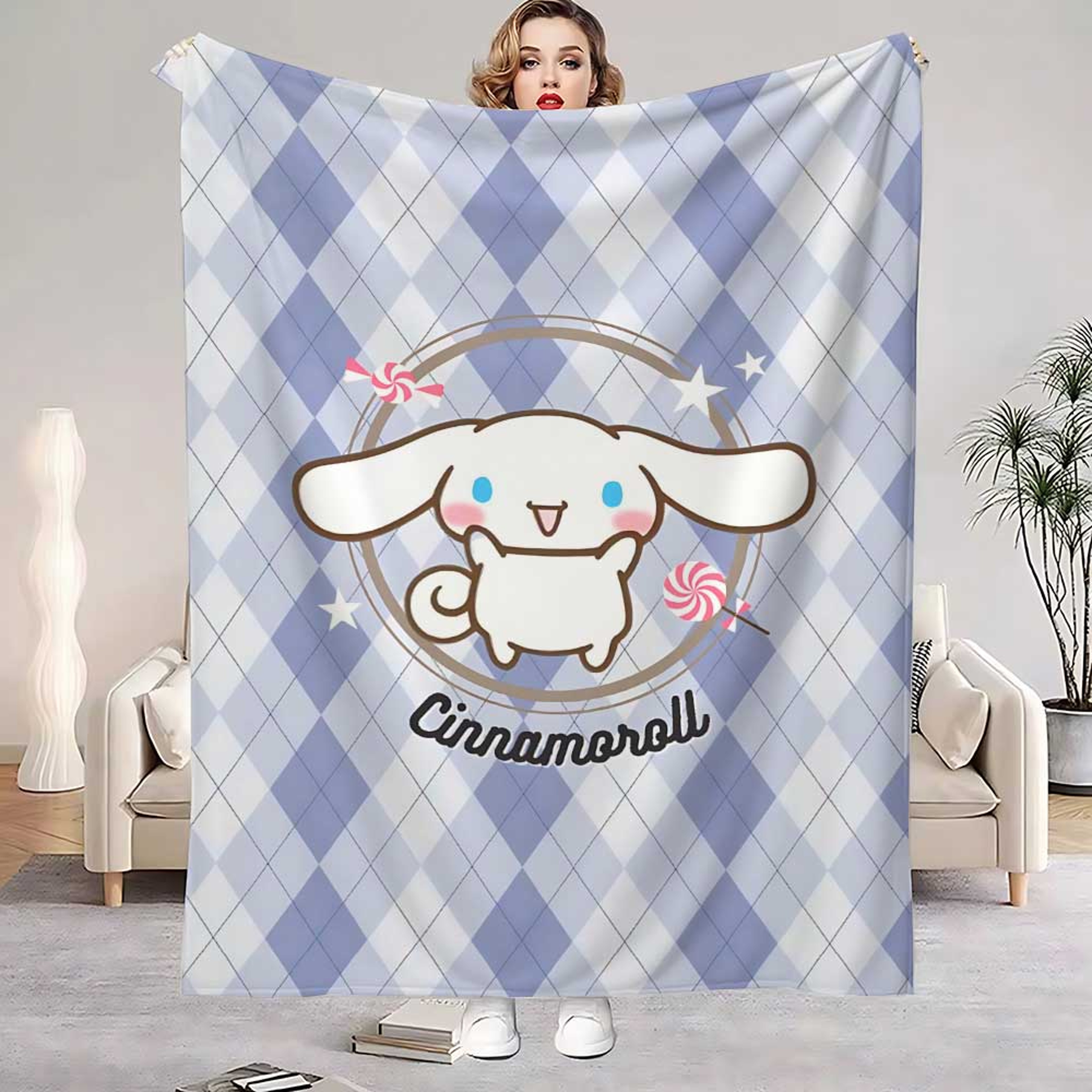 Cinnamoroll Kawaii Throw Blanket Soft Flannel Fleece Blanket for Bed, Sofa & Travel – view 3