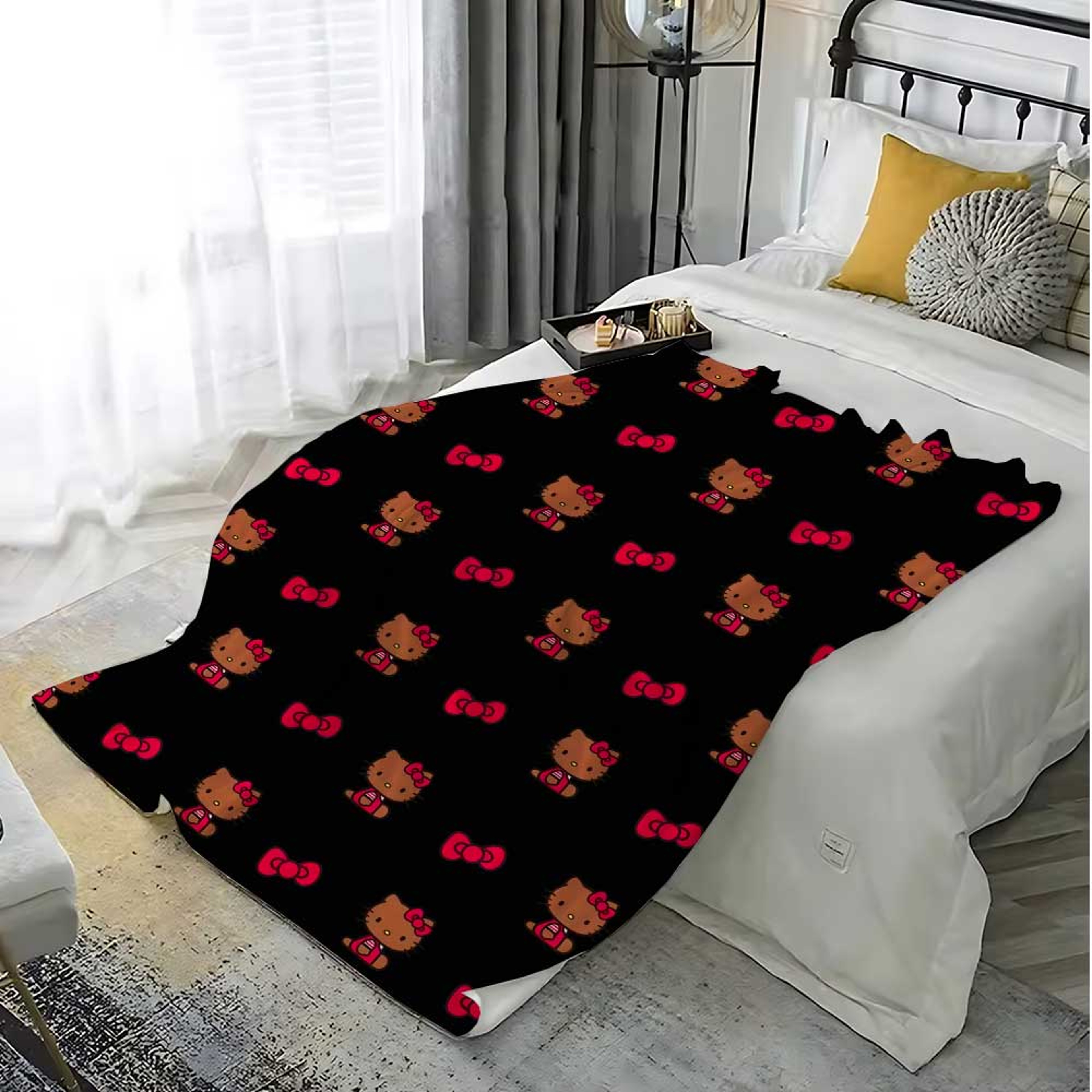 Kawaii Cat Fleece Throw Blanket Soft Cozy Sofa  Bed Blanket For Home Decor 3