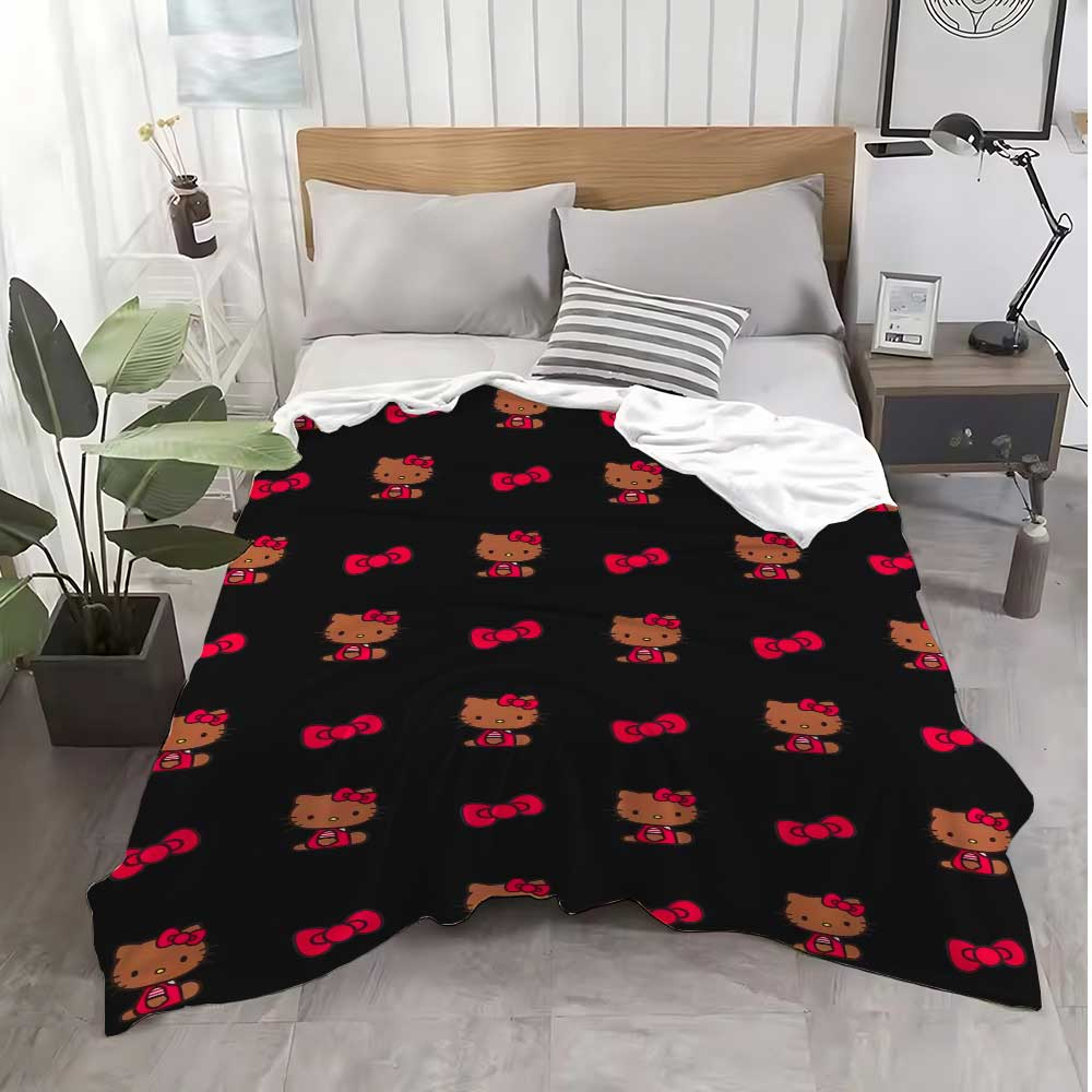 Kawaii Cat Fleece Throw Blanket Soft Cozy Sofa  Bed Blanket For Home Decor 4