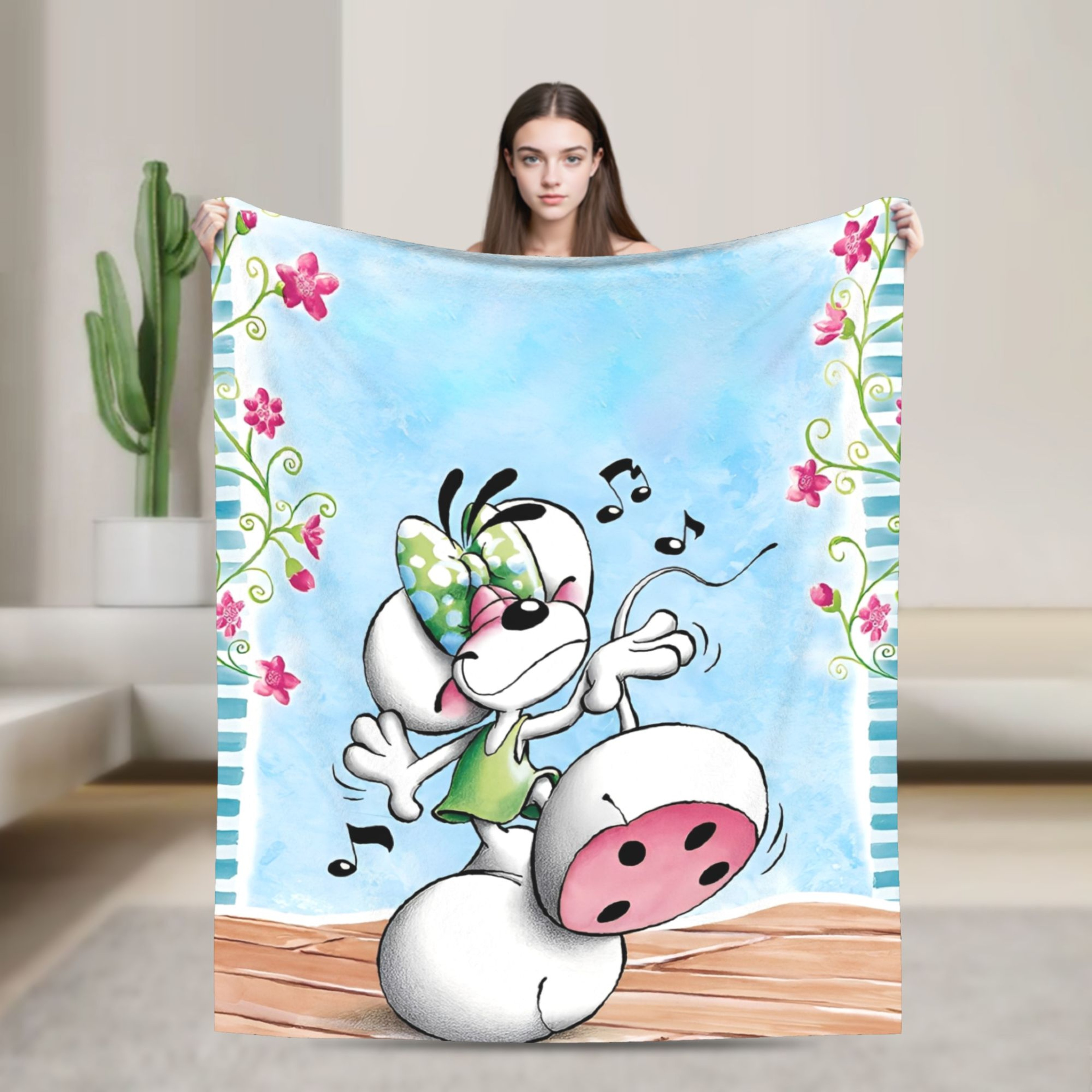 Cute Diddl Cartoon Throw Blanket Soft Coral Fleece Blanket For Sofa Bed  Cozy Home Decor 1