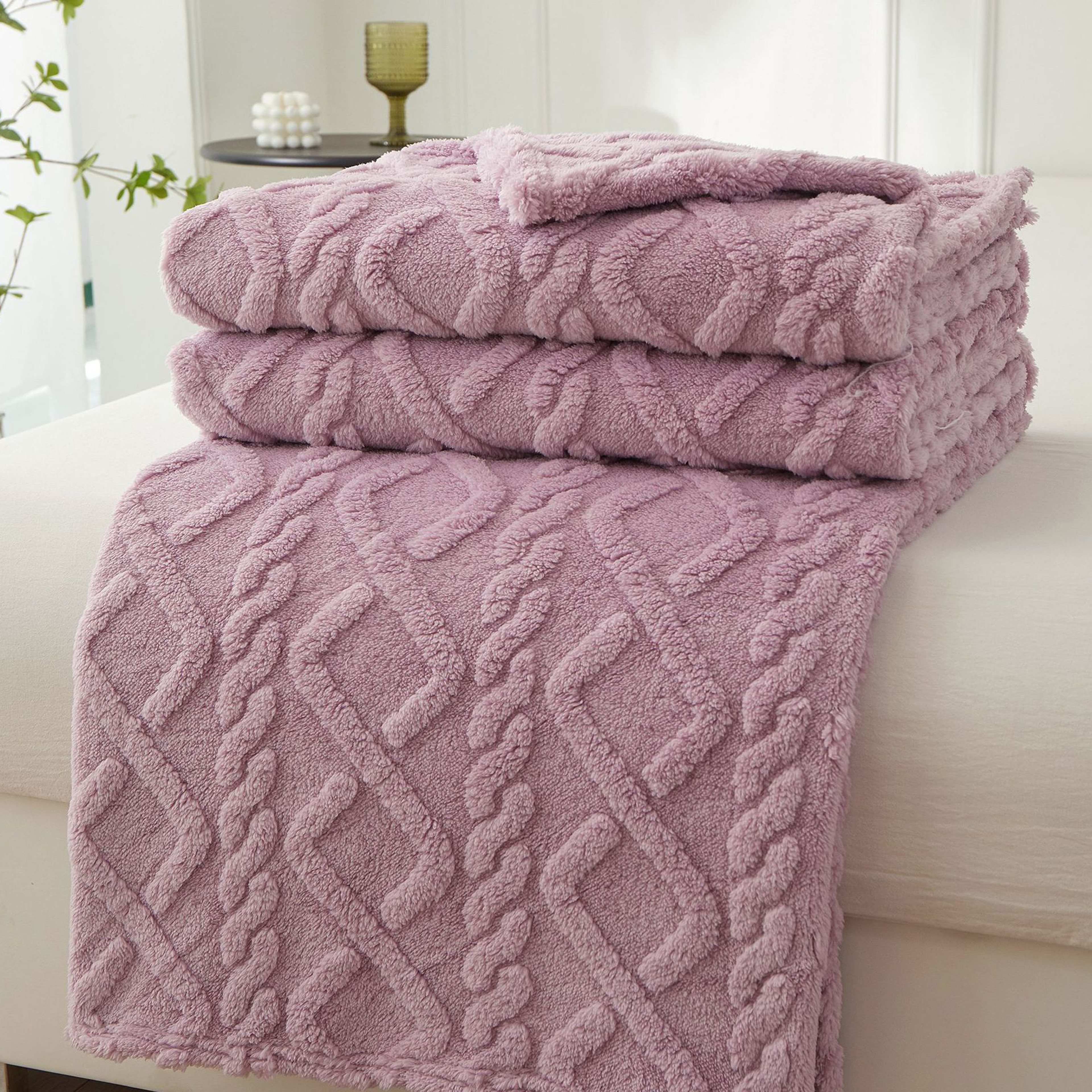 Ultra Soft Sherpa Blanket Thick Fleece Throw Blanket For Sofa Bed Travel  Kids 3