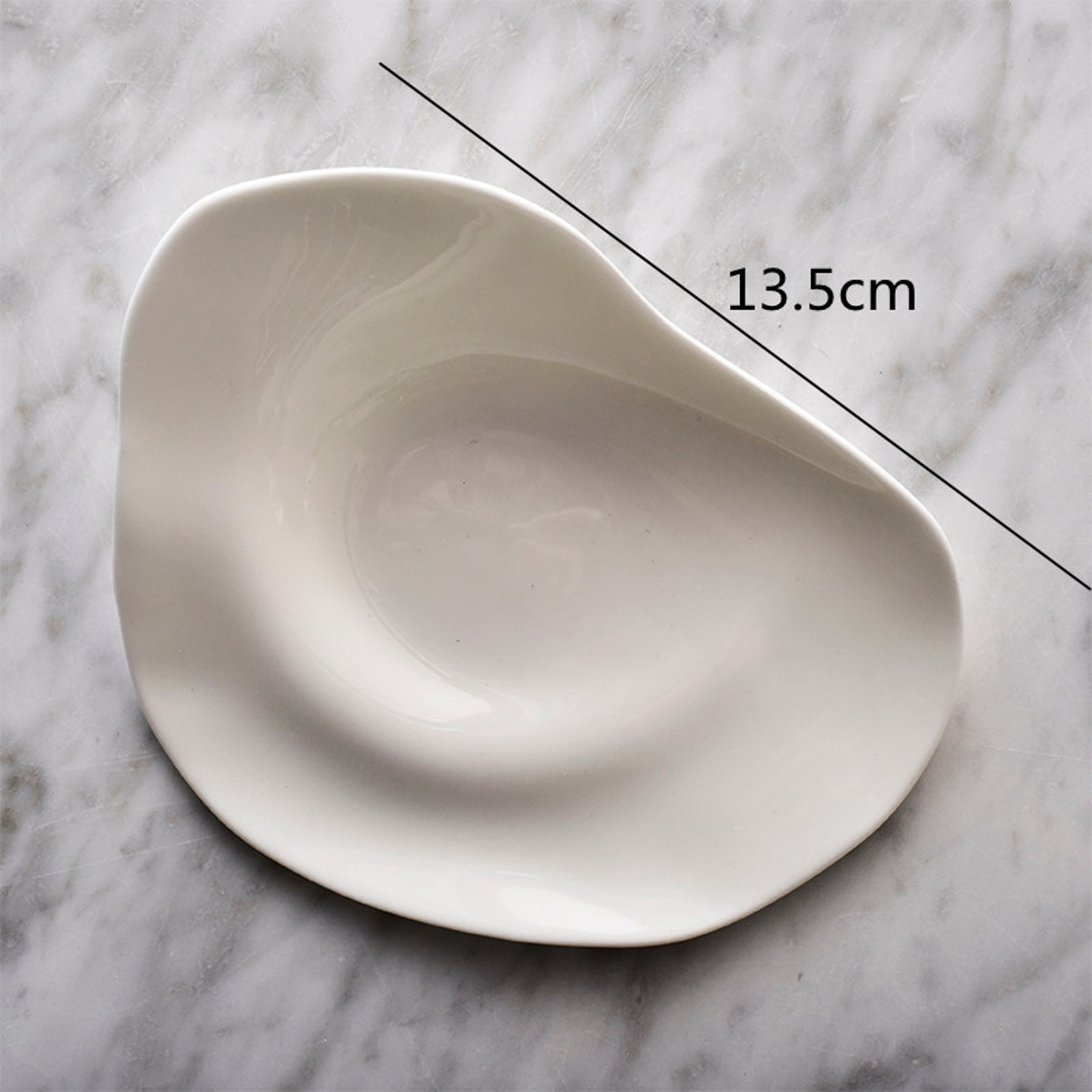 Ultra Thin Bone Plate Irregular White Serving Plate For Desserts Snacks  Sauces 2