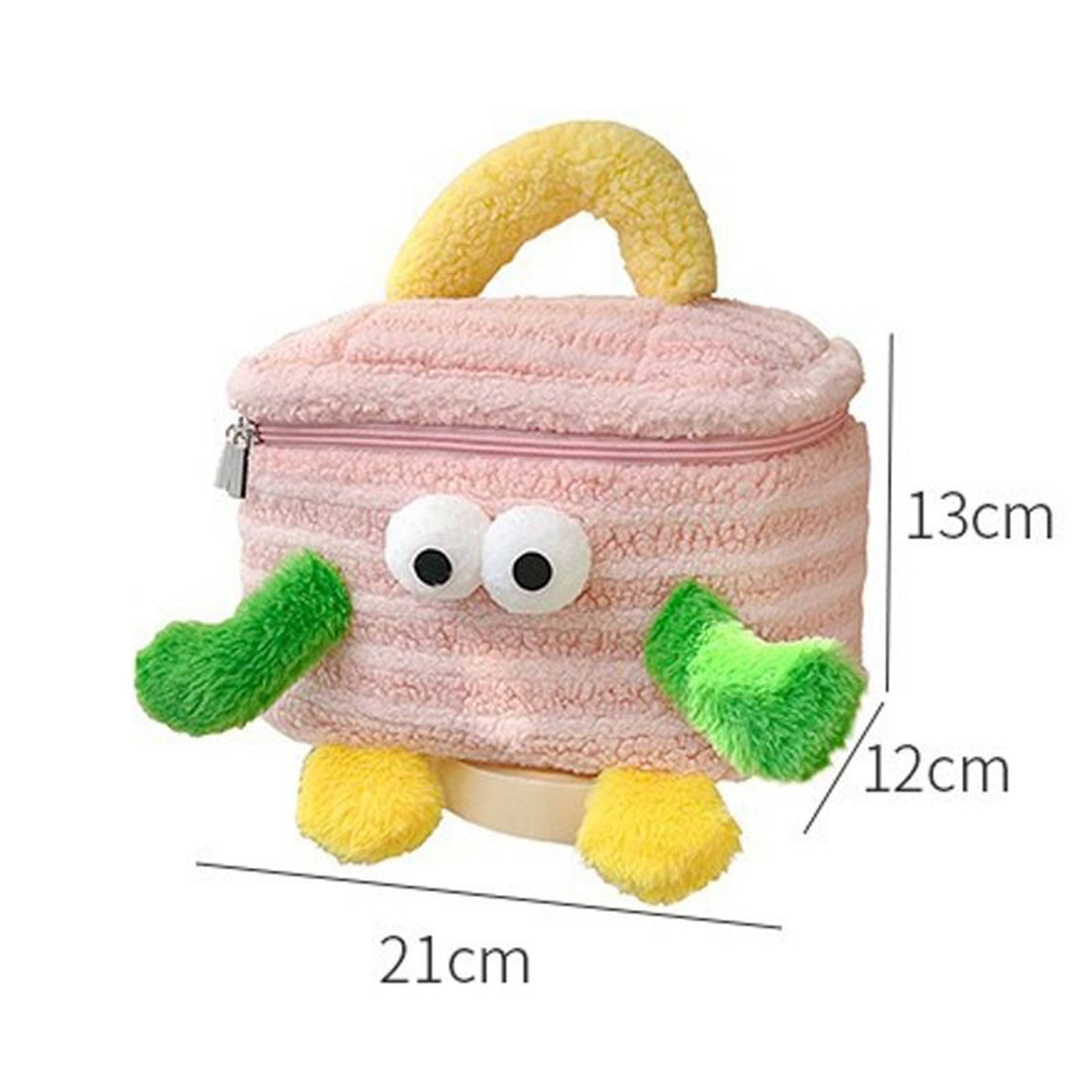 Purple Cartoon Plush Cosmetic Bag with Large Capacity and Carry Handle – view 10